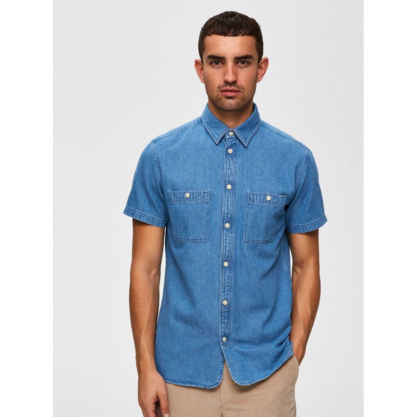 Blue Denim Shirt Selected By Homme Vincent