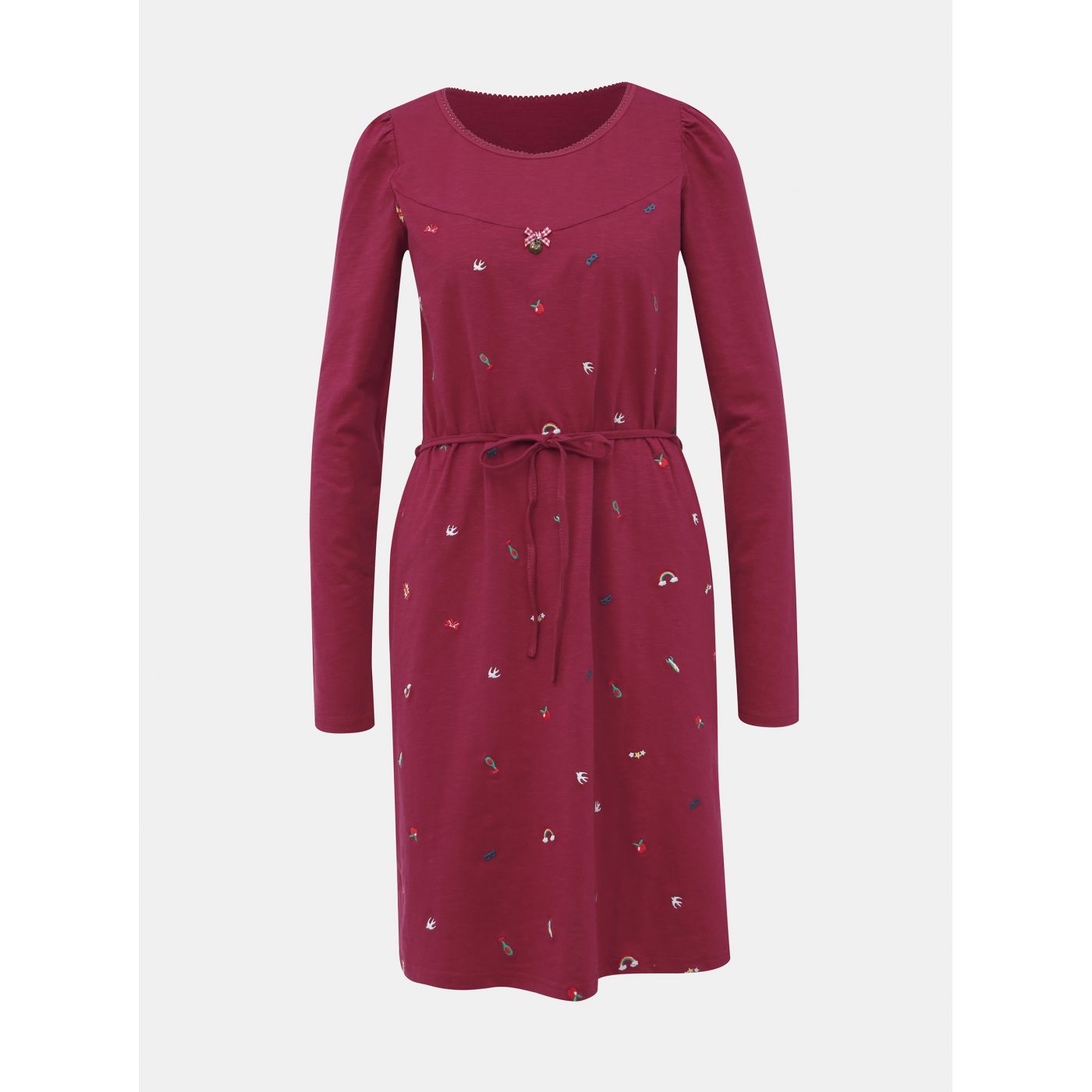 Blutsgeschwister Mrs Spock Dark Pink Dress with Embroidery