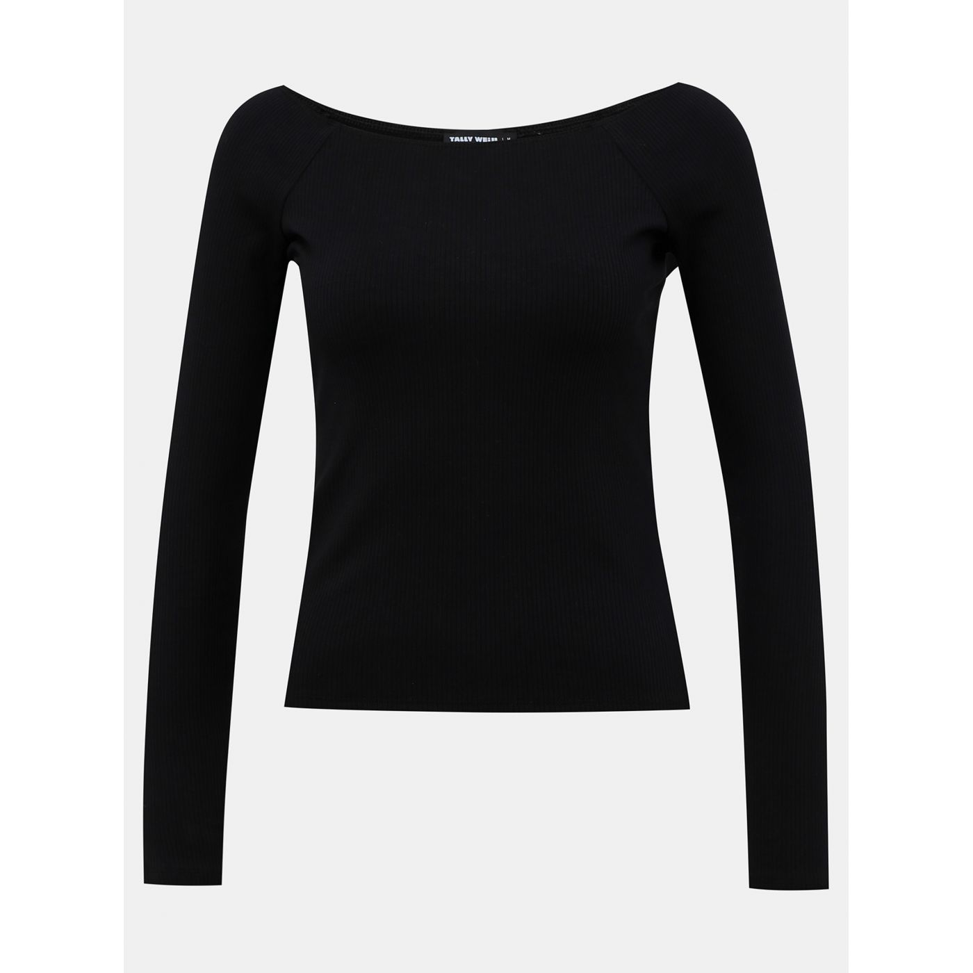 Black ribbed basic t-shirt TALLY WEiJL
