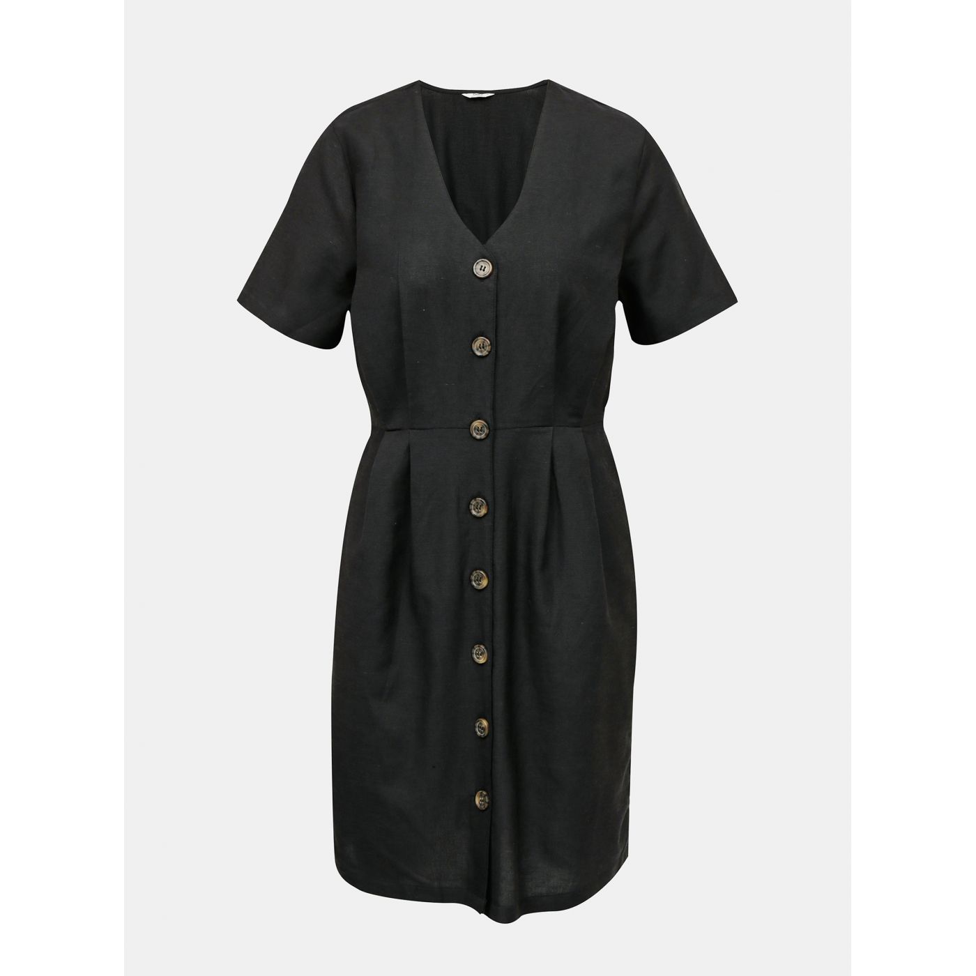 Black dress with flax admixture ONLY Viva