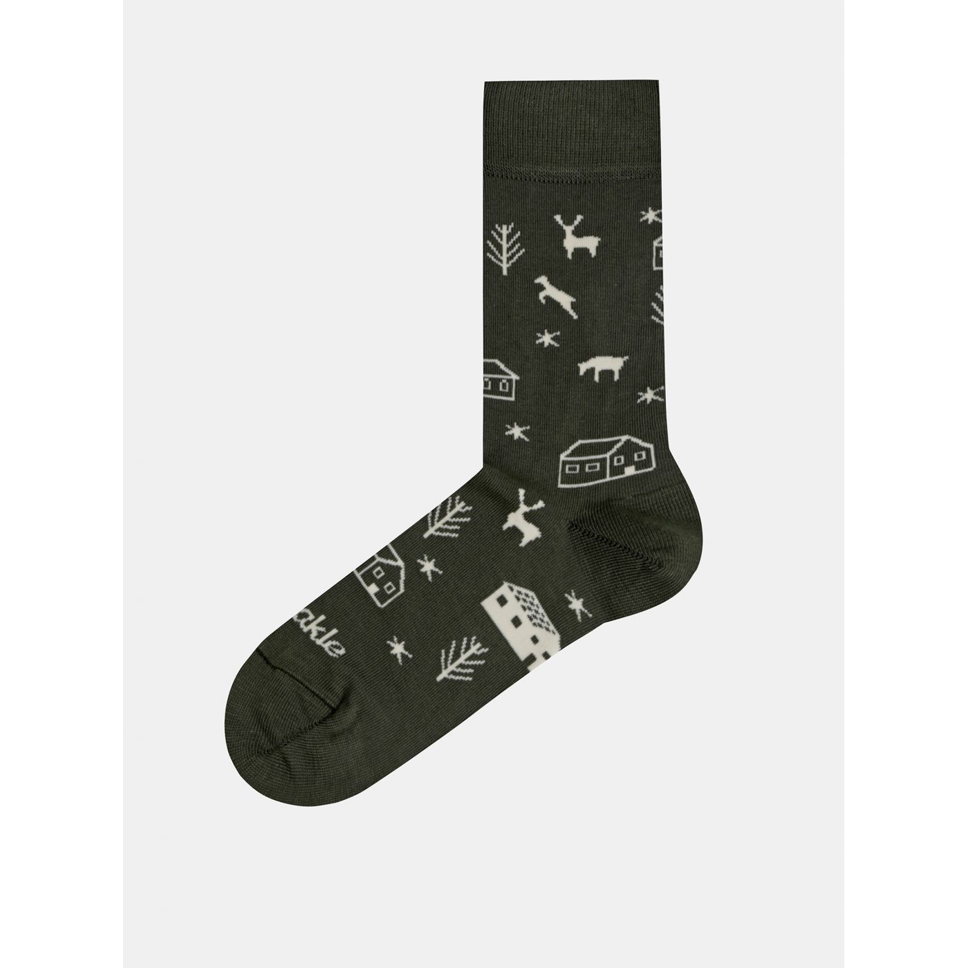 Khaki Patterned Socks Fusakle Village