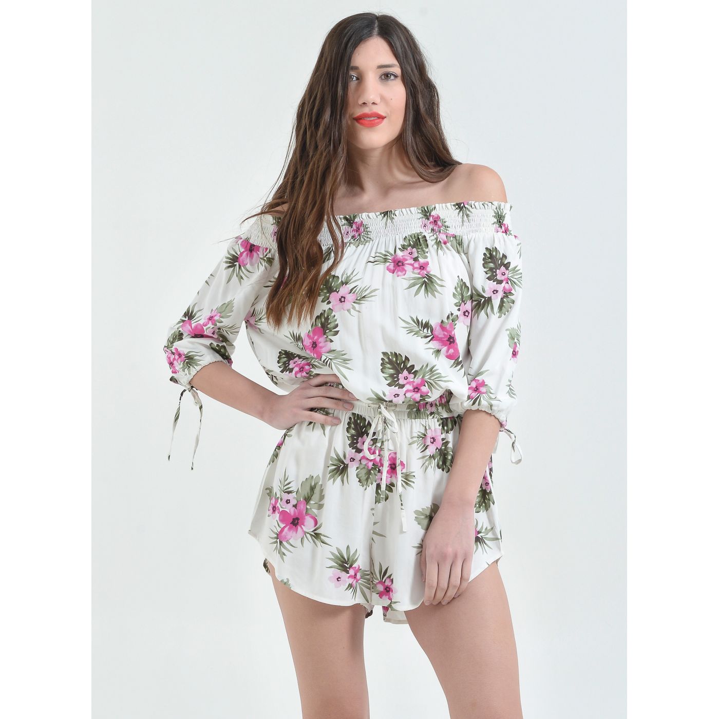 White Floral Jumpsuit Ble