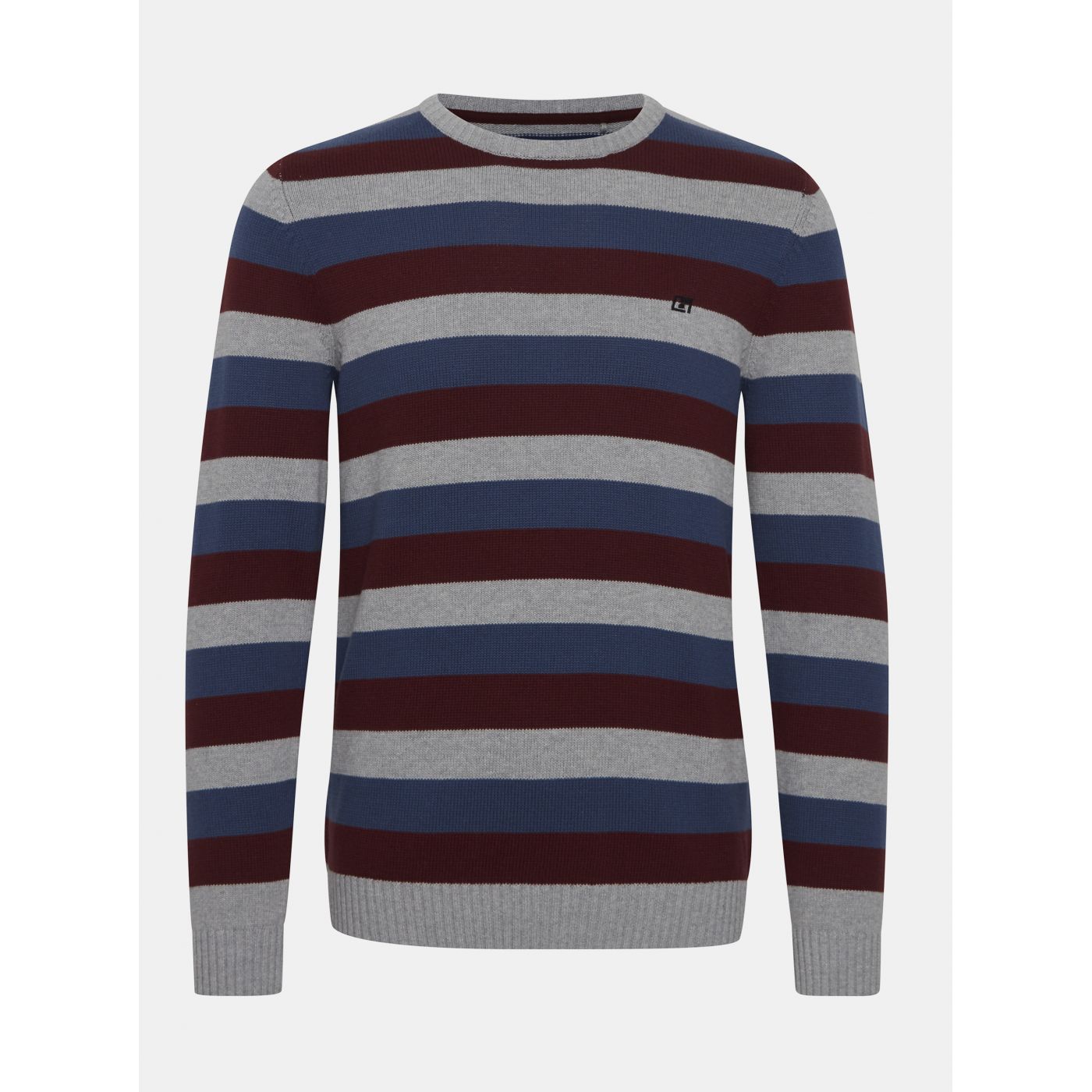 Blue-Grey Striped Blend Sweater