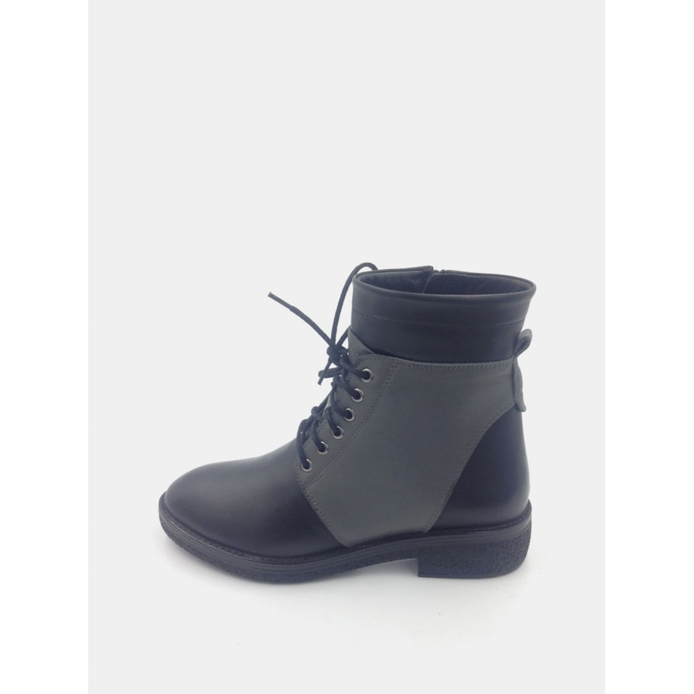 Gray-blue women's leather ankle boots WILD