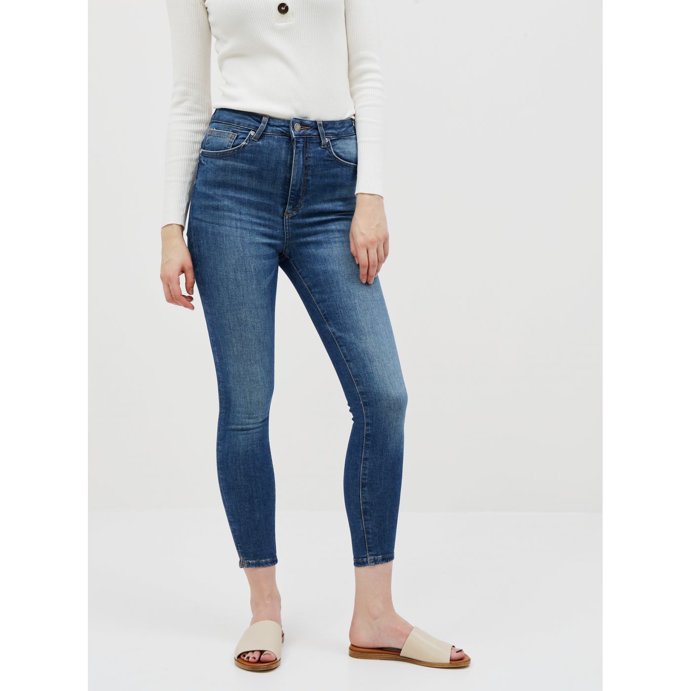 Blue Cropped Skinny Fit Jeans ONLY Gosh