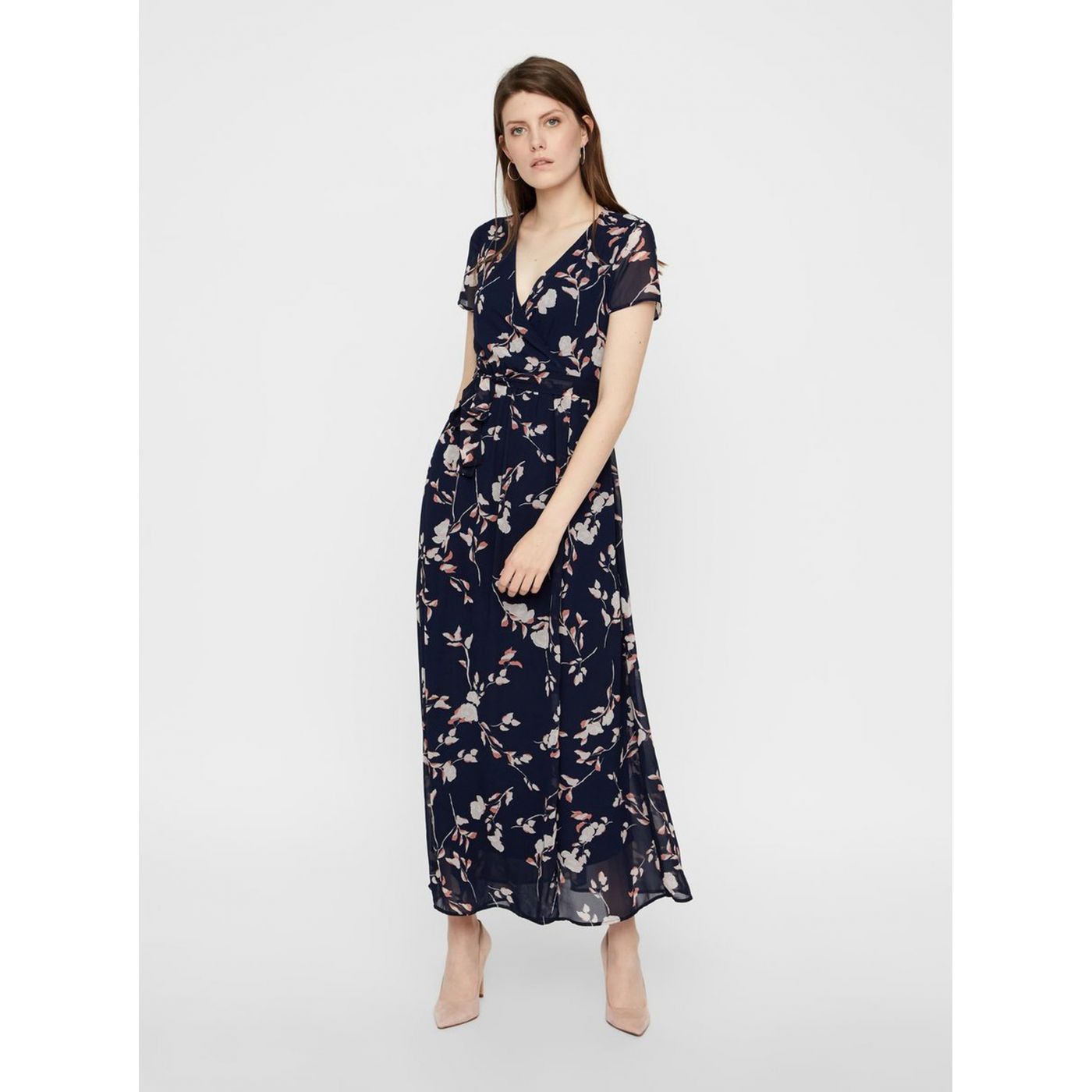 Dark blue floral maxi dress with translared skirt VERO MODA Amsterdam