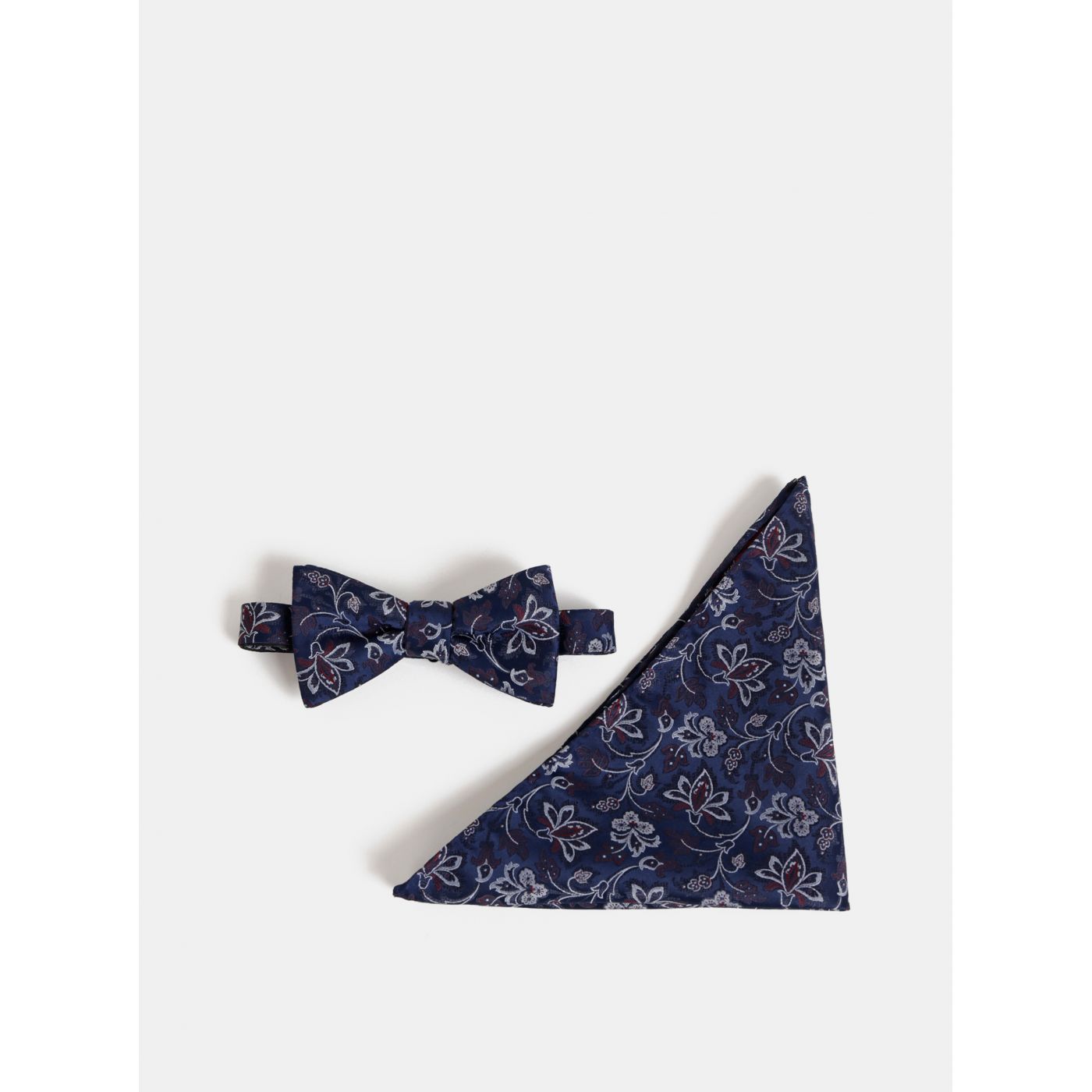 Dark blue floral bow tie with handkerchief Selected Homme Martin