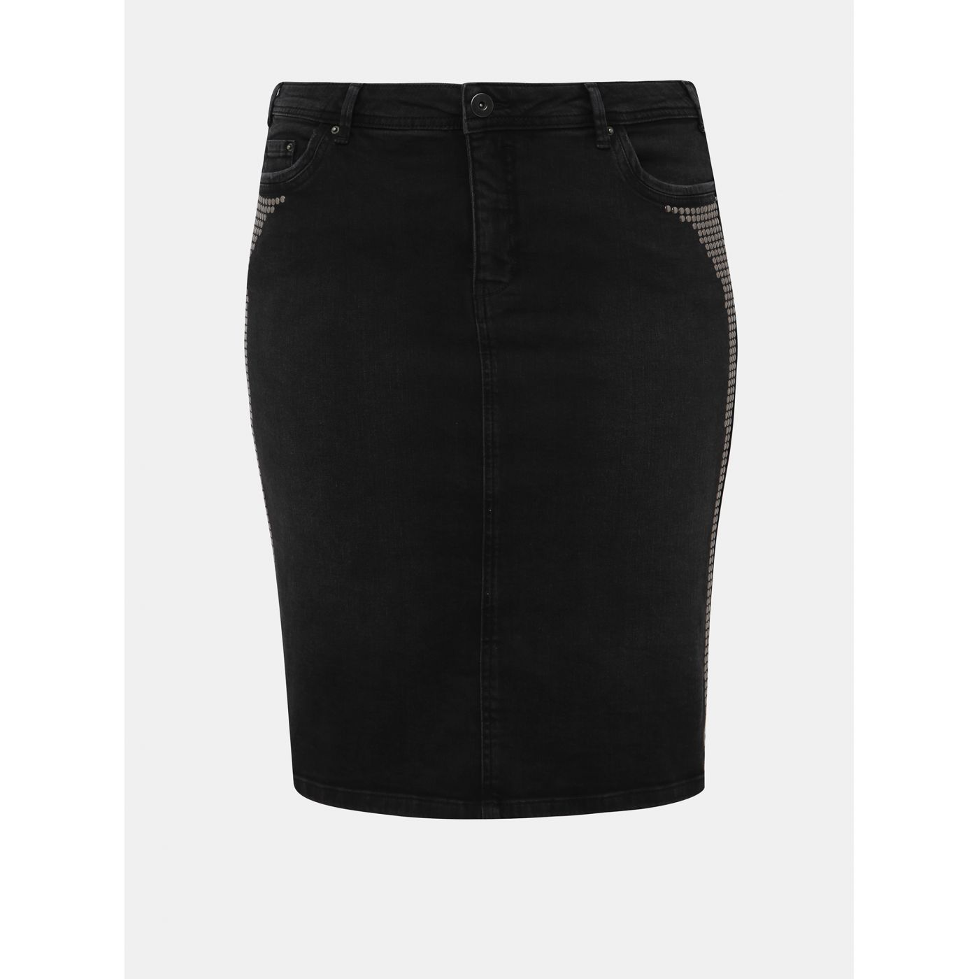 Zizzi Minsk Dark Grey Denim Pencil Skirt