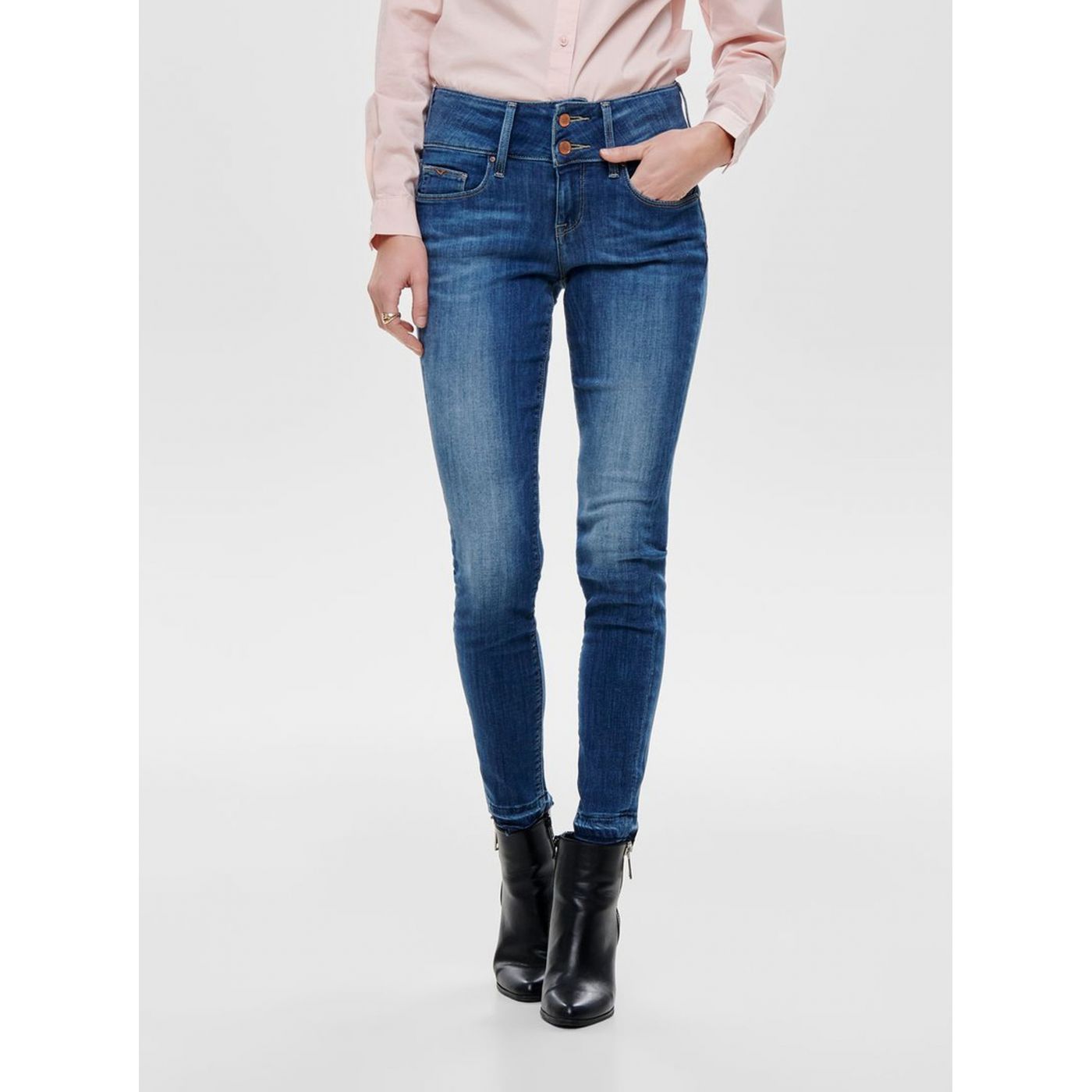 Blue Cropped Skinny Jeans ONLY Anna