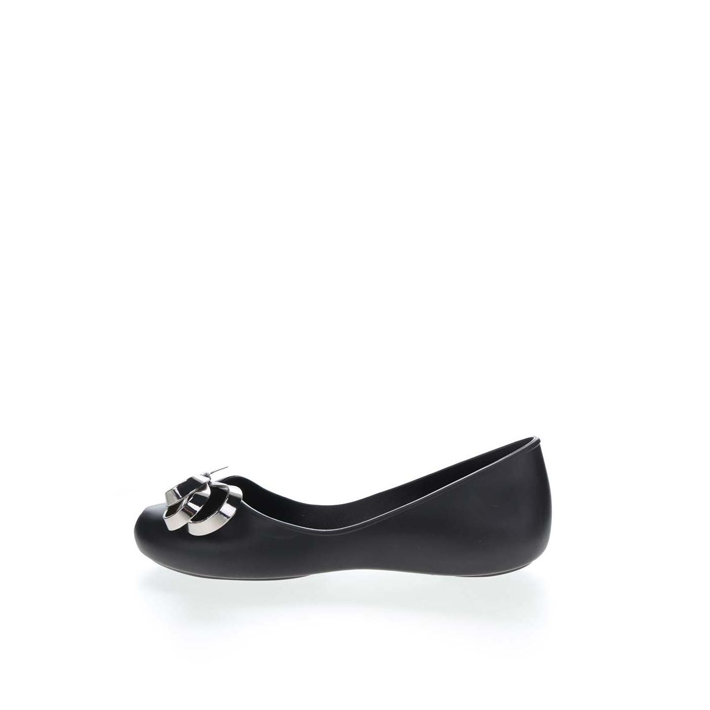 Black ballerinas with detail in silver Zaxy Luxury