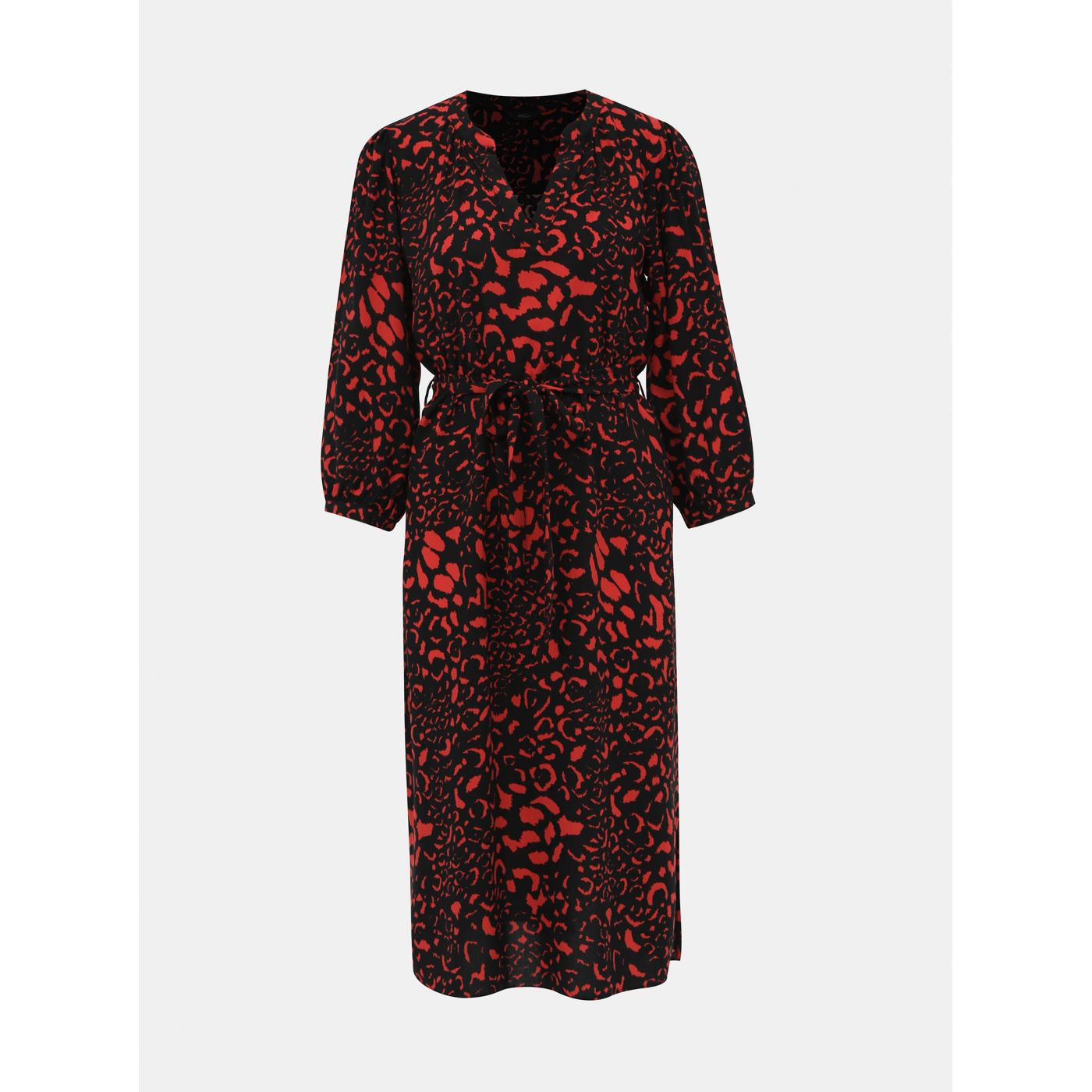 M&Co Leopard-Print Red-Black Dress