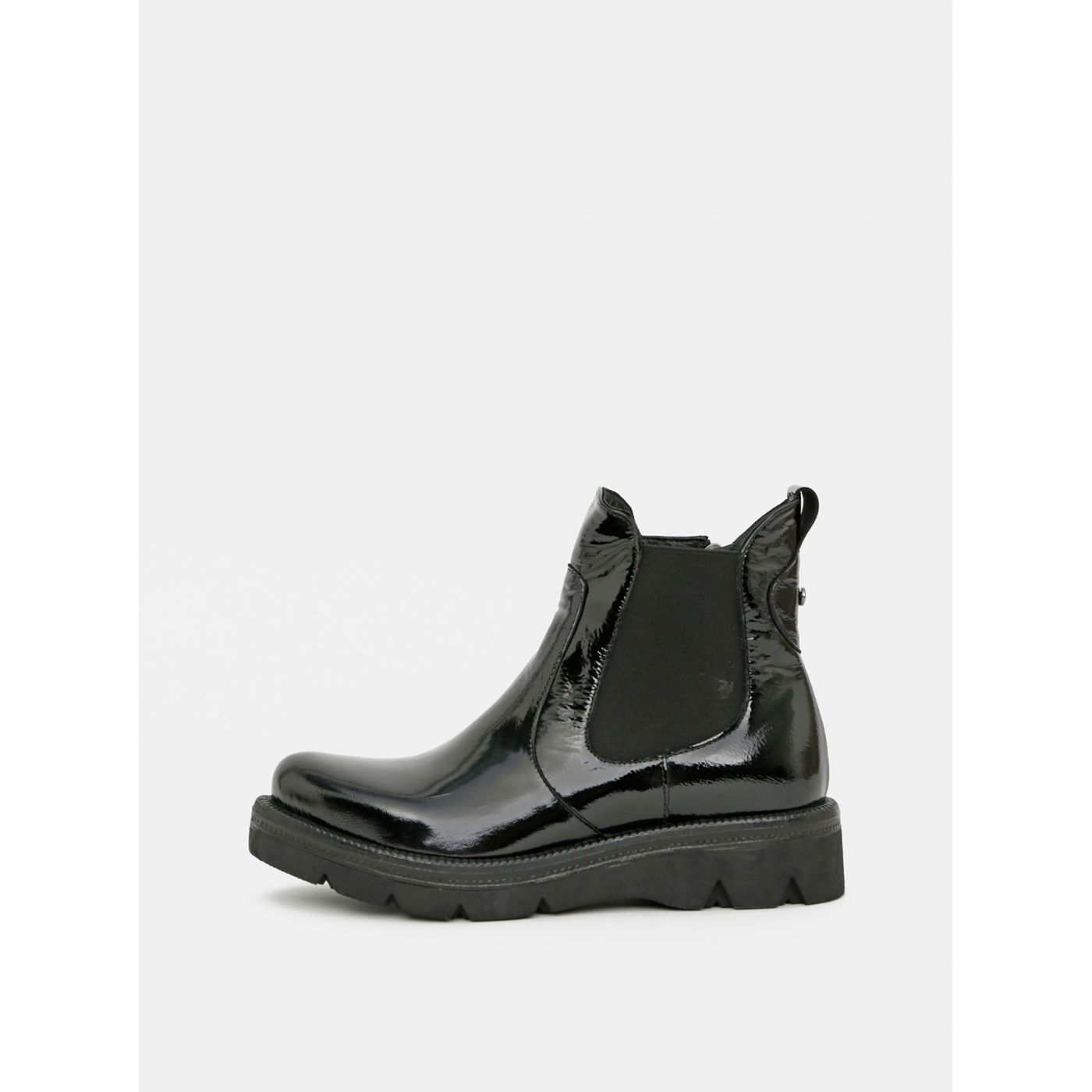 Black Women's Leather Chelsea Shoes WILD