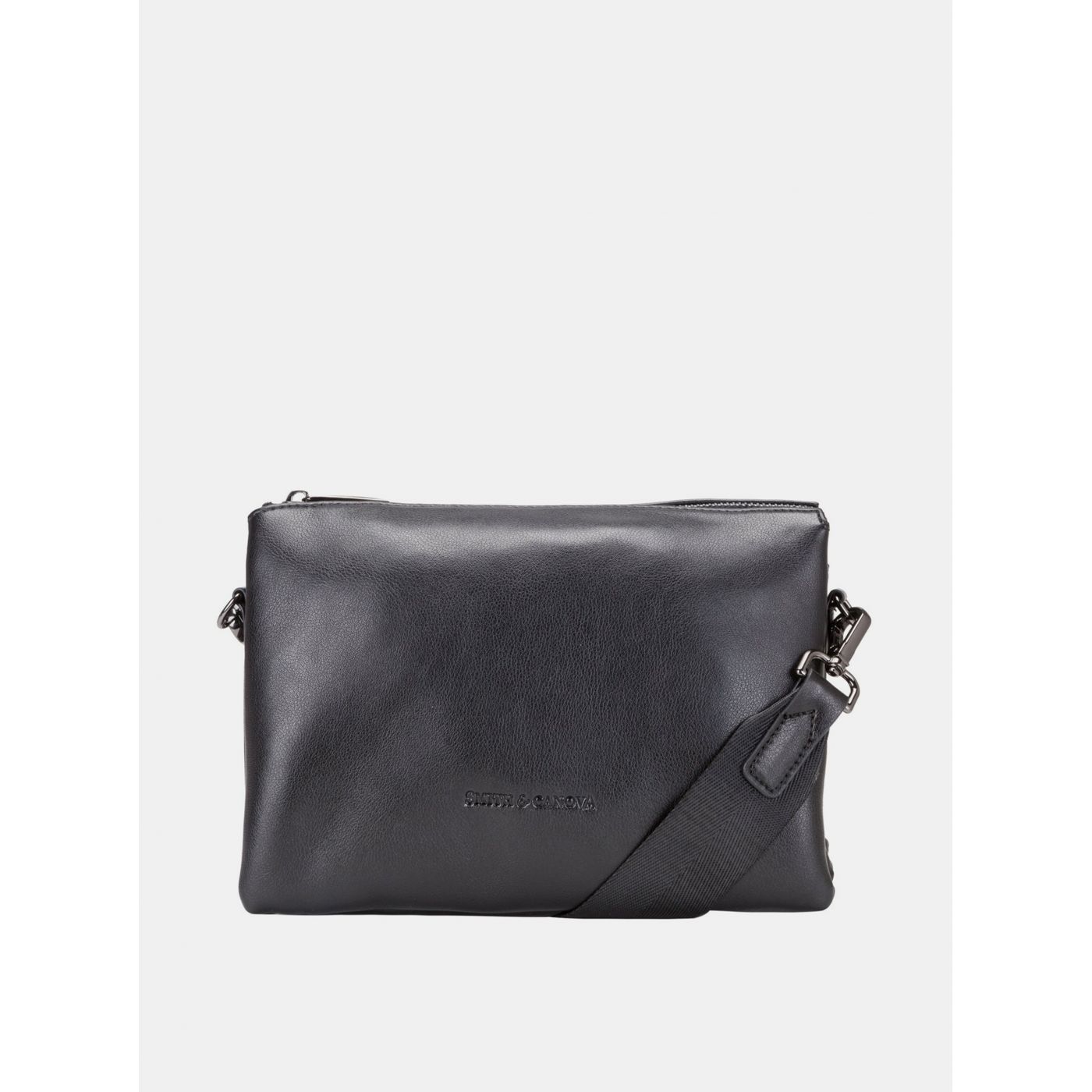 Black leather crossbody handbag Smith & Canova