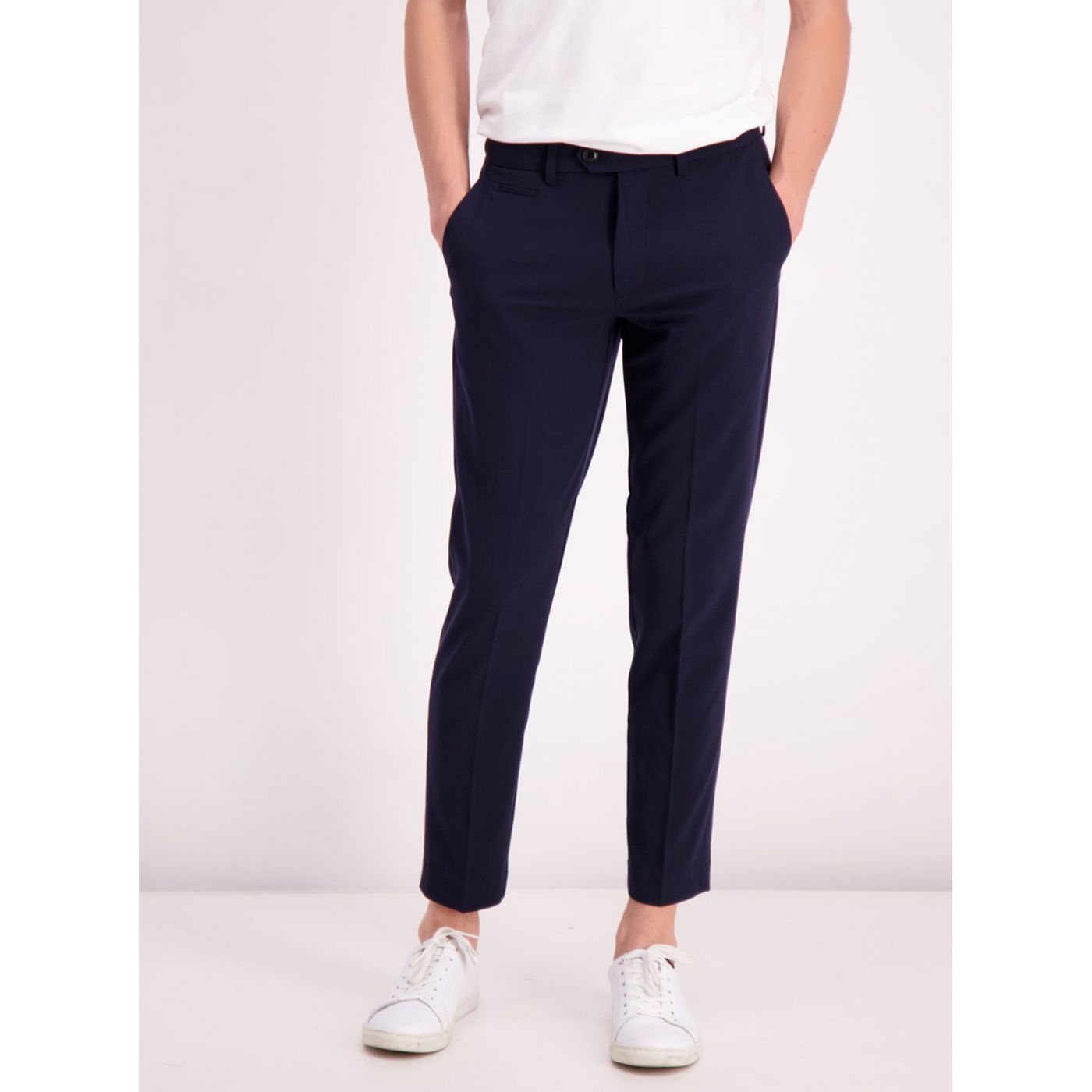 Dark blue shortened slim fit pants Lindbergh