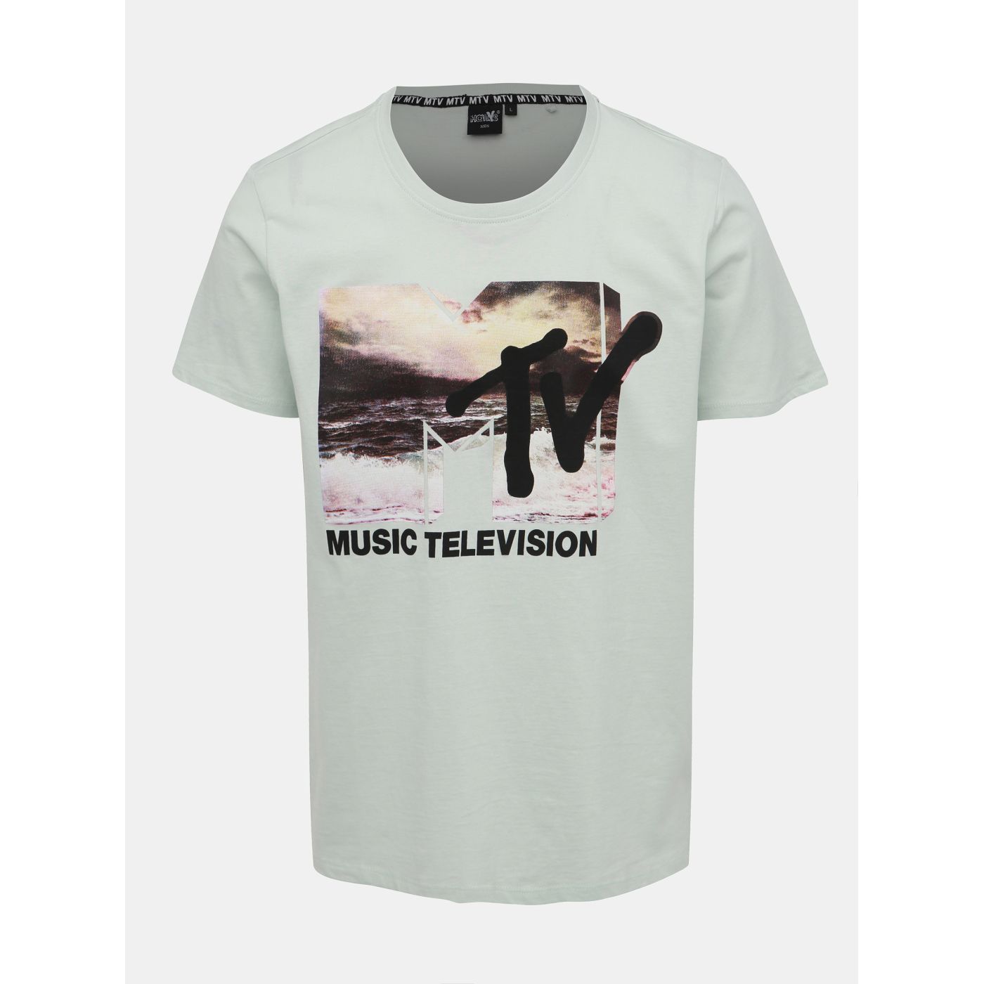 Light green men's T-shirt with Haily ́s Music print