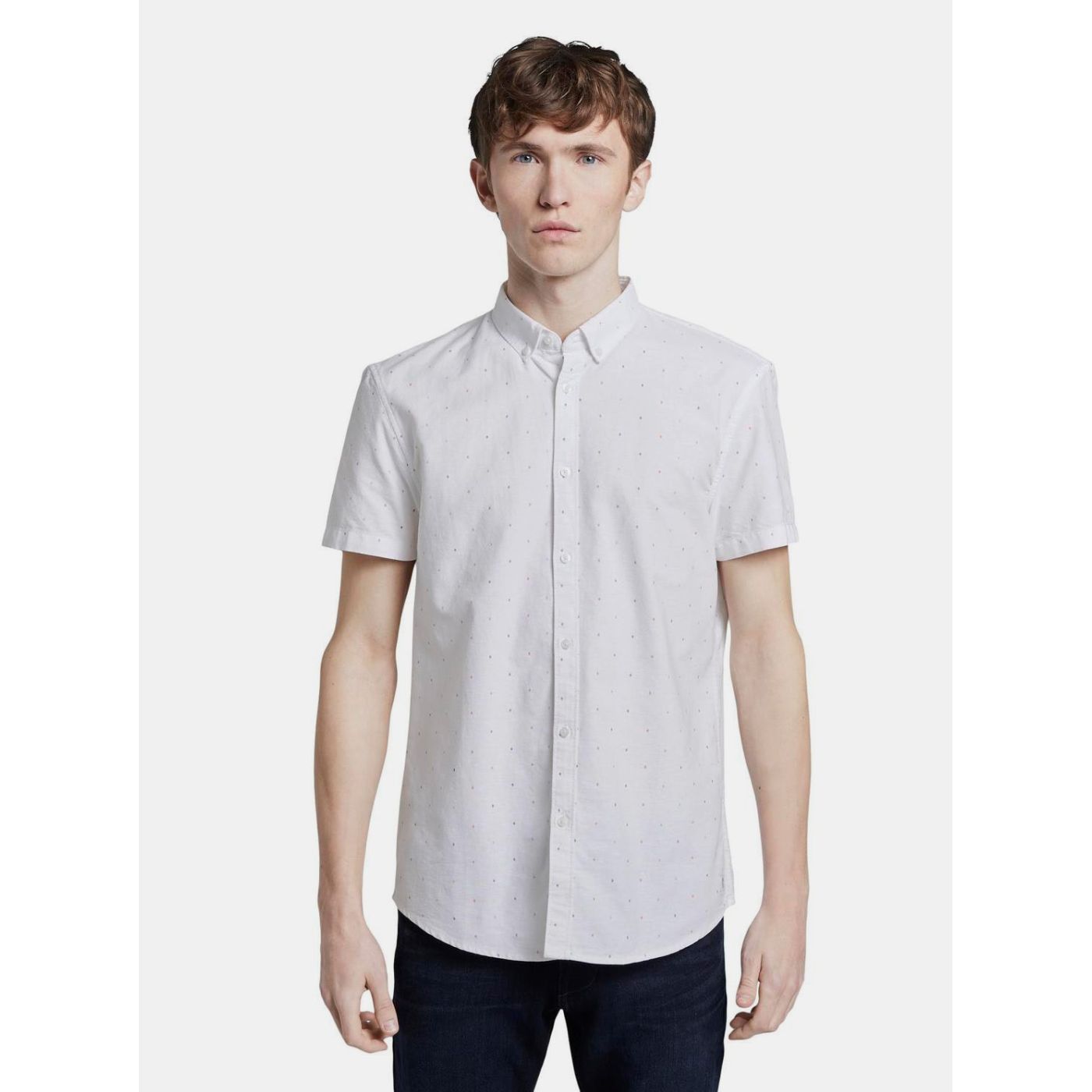Tom Tailor Denim White Patterned Men's Shirt