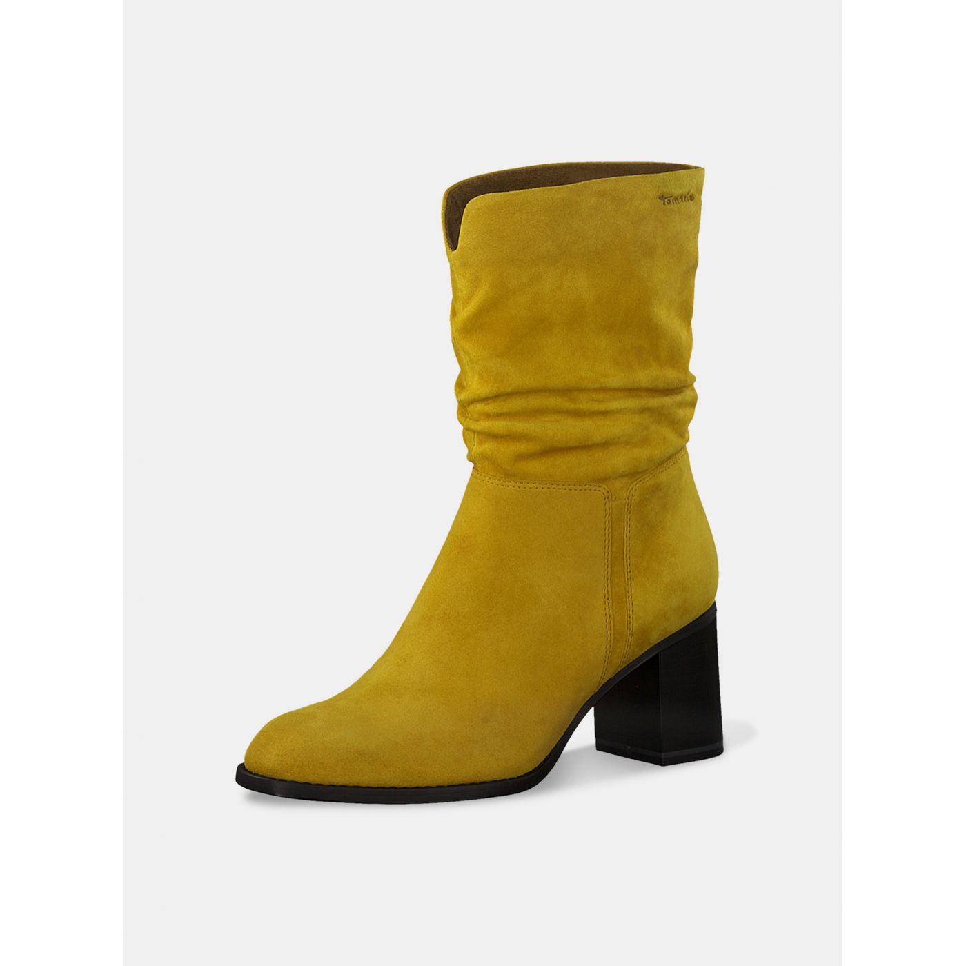 Mustard low boots in suede tamaris