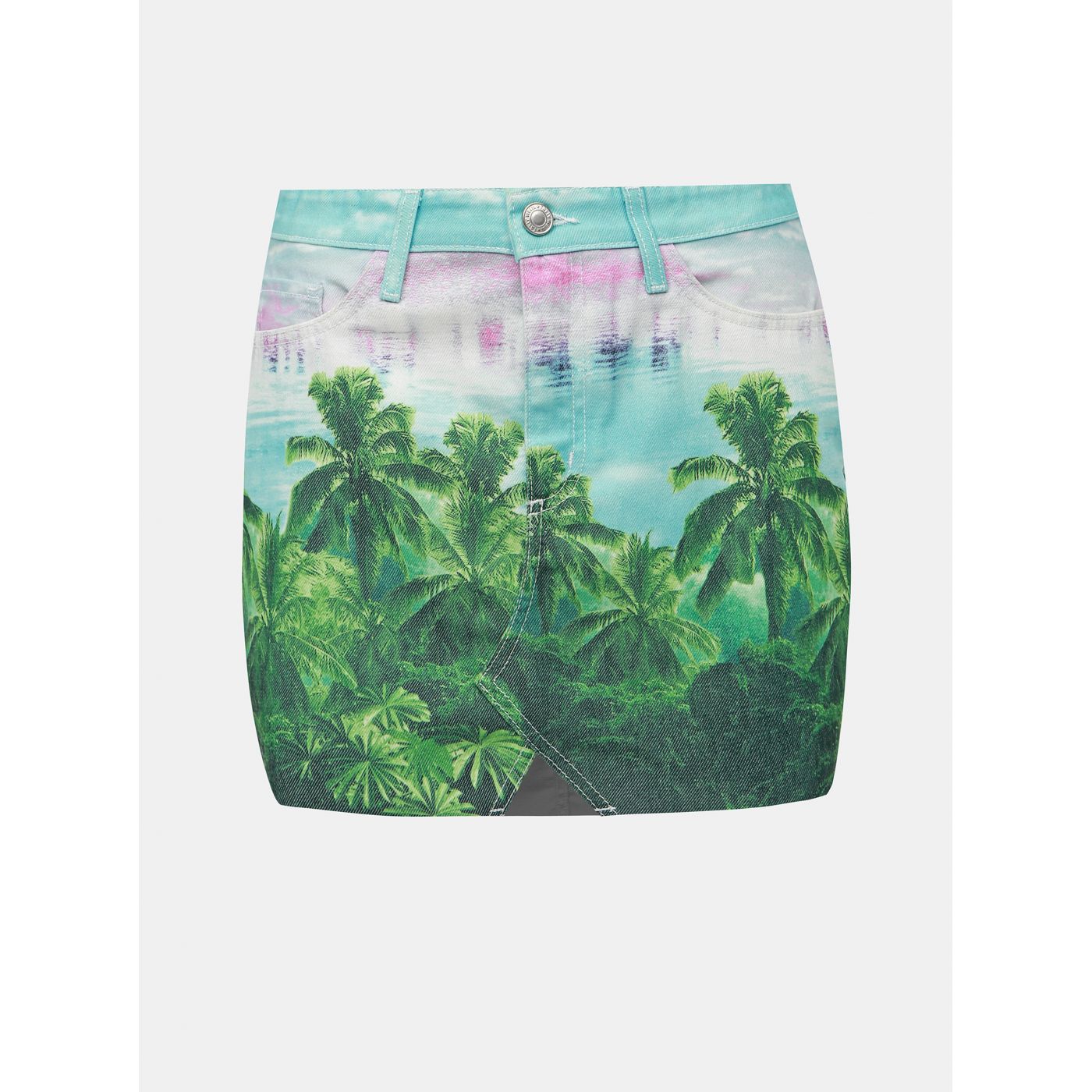 TALLY WEiJL Green-blue Denim Miniskirt