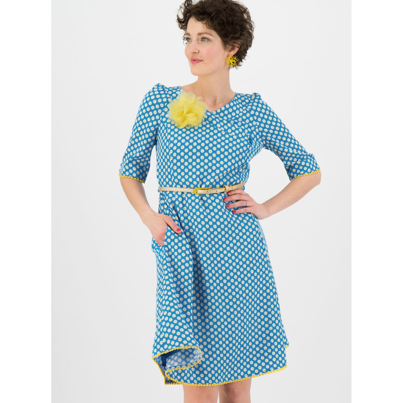 Blutsgeschwister Daisy Blue Floral Dress