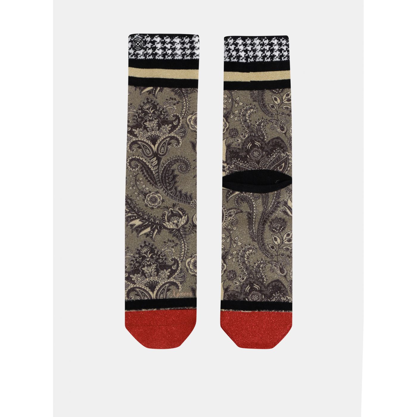Floral women's socks in gold color XPOOOS