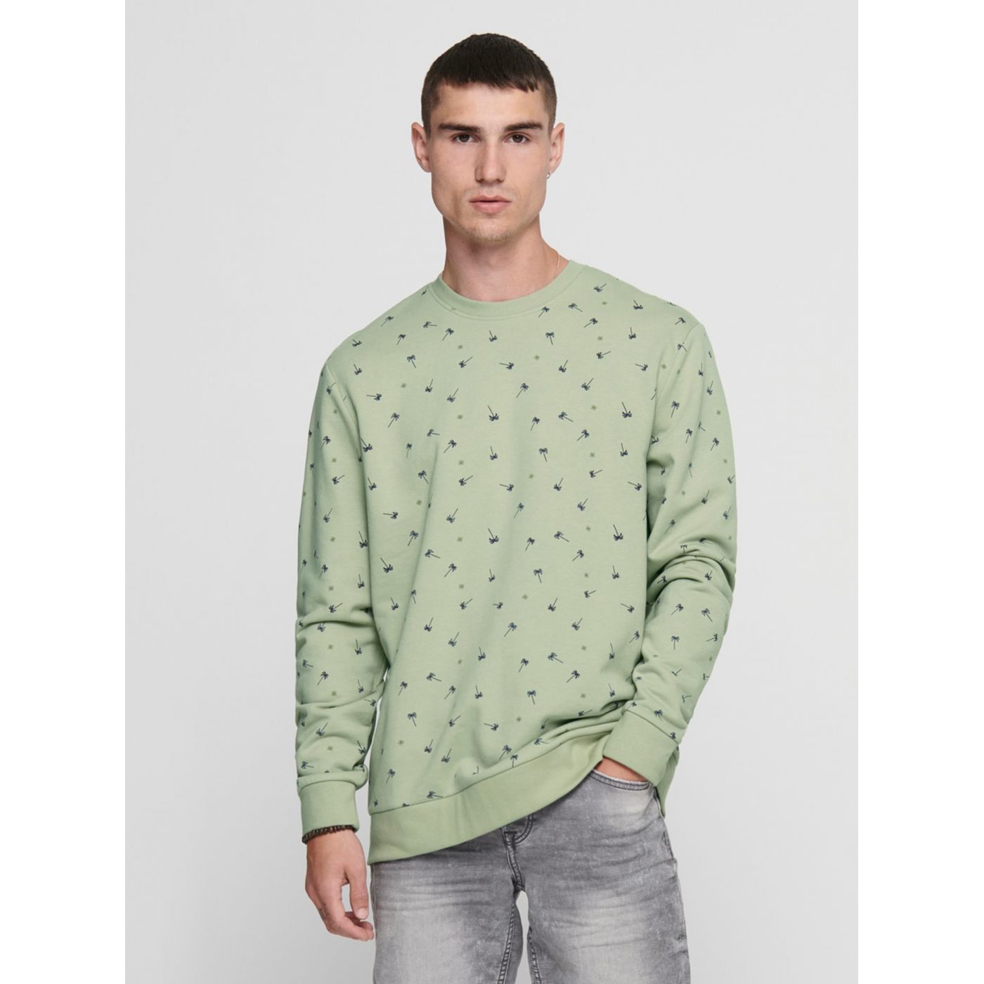 Green Patterned Sweatshirt ONLY & SONS