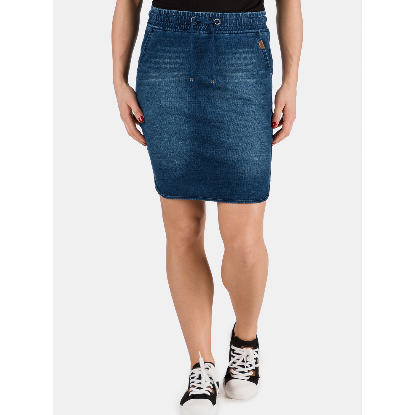 Dark blue women's denim skirt SAM 73