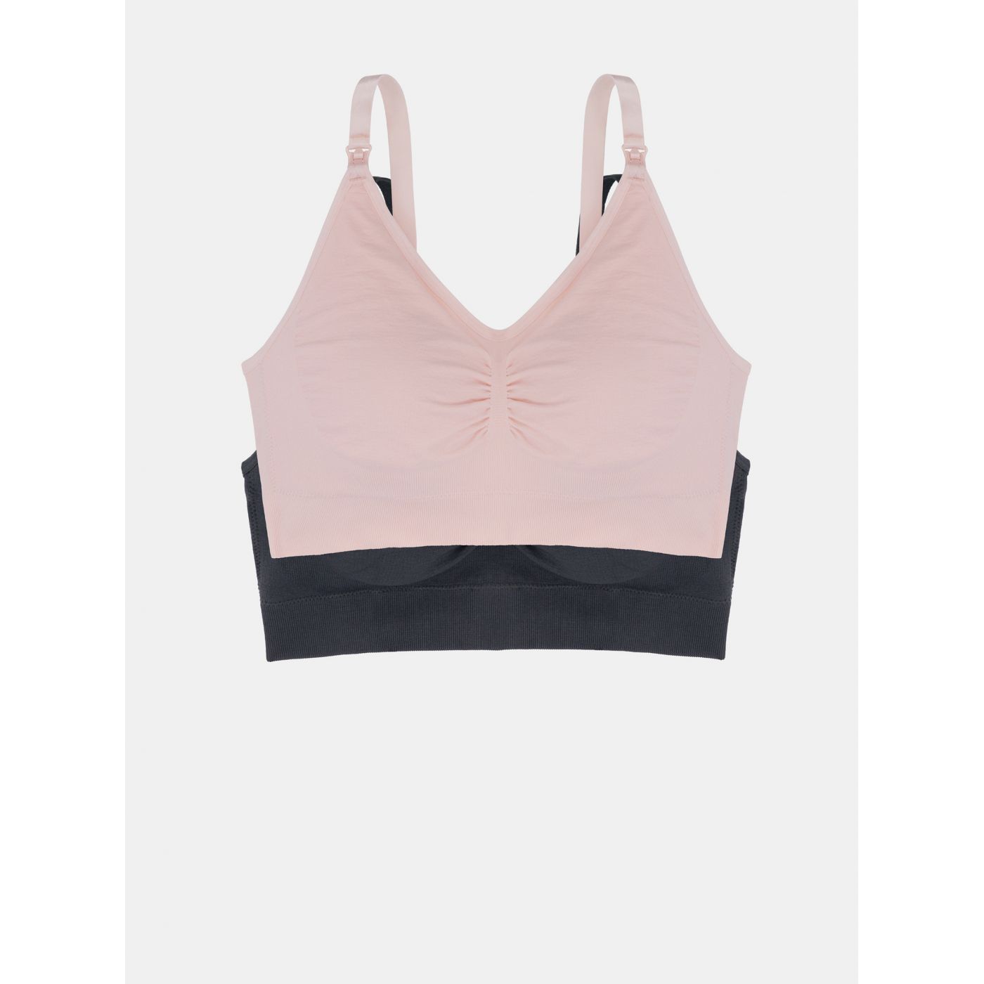 Set of two breast-breastfeeding bras in pink and grey DORINA