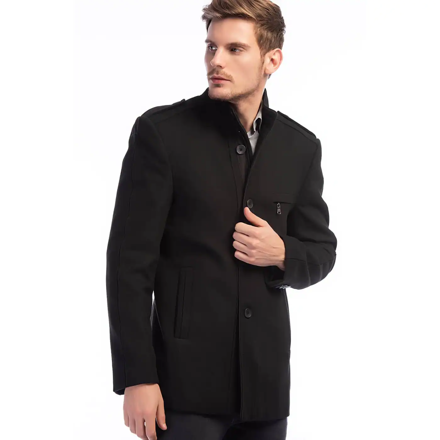 PLT8358 DEWBERRY MEN's COAT-BLACK