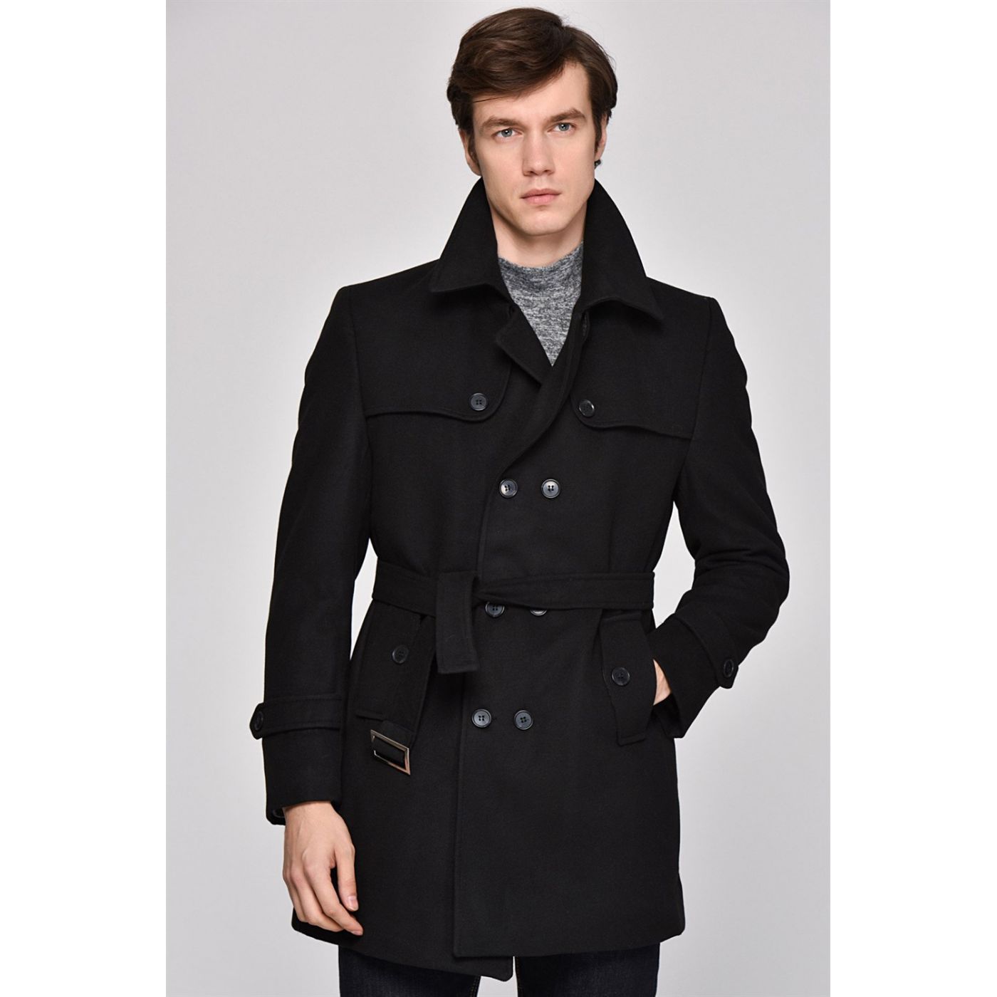 PLT8325 DEWBERRY MEN's COAT-BLACK