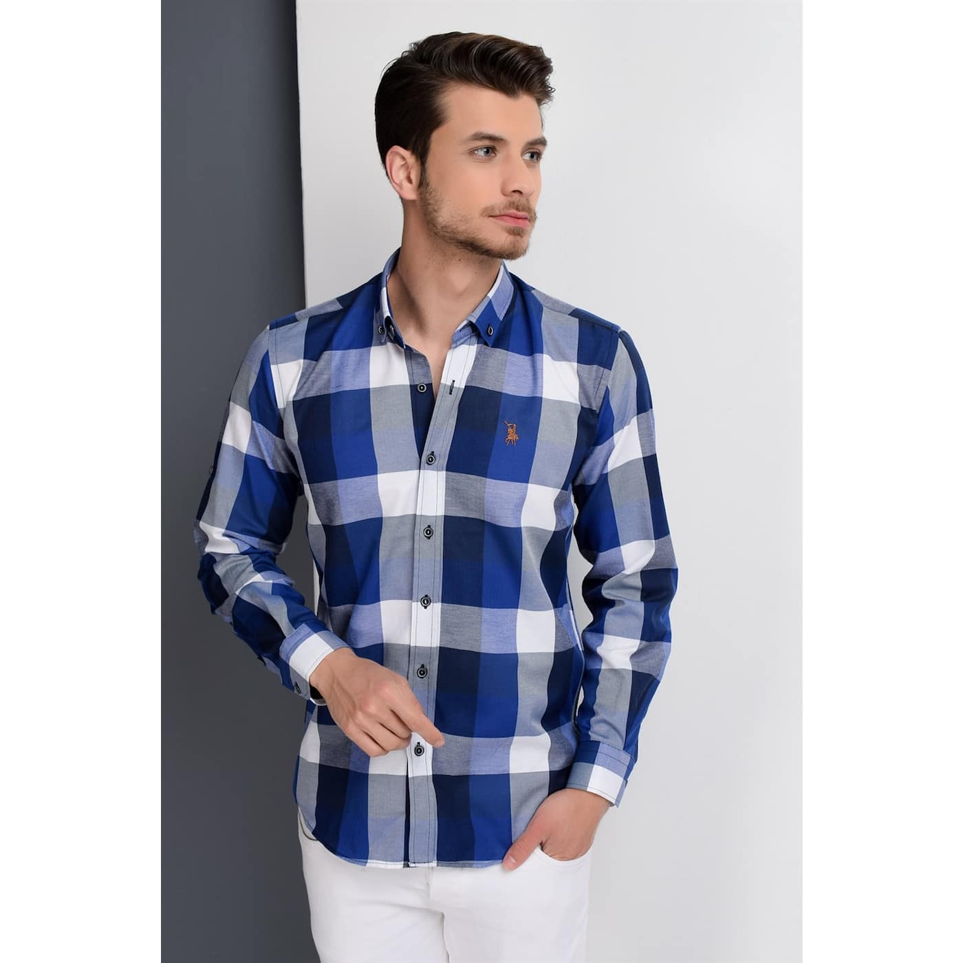 G662 DEWBERRY MEN's SHIRT-NICKNAME-BLUE
