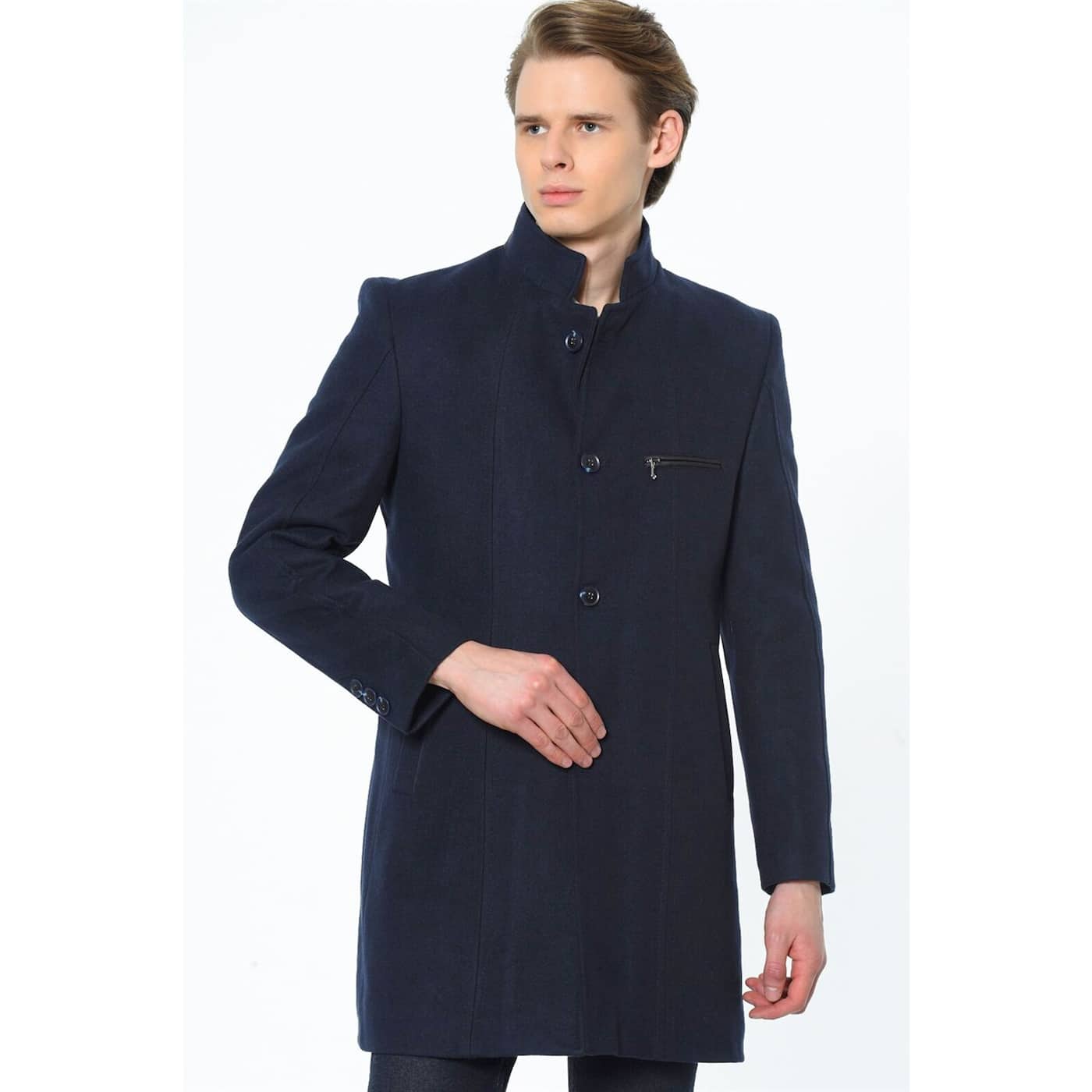 PLT8362 DEWBERRY MEN's COAT-LACİVERT
