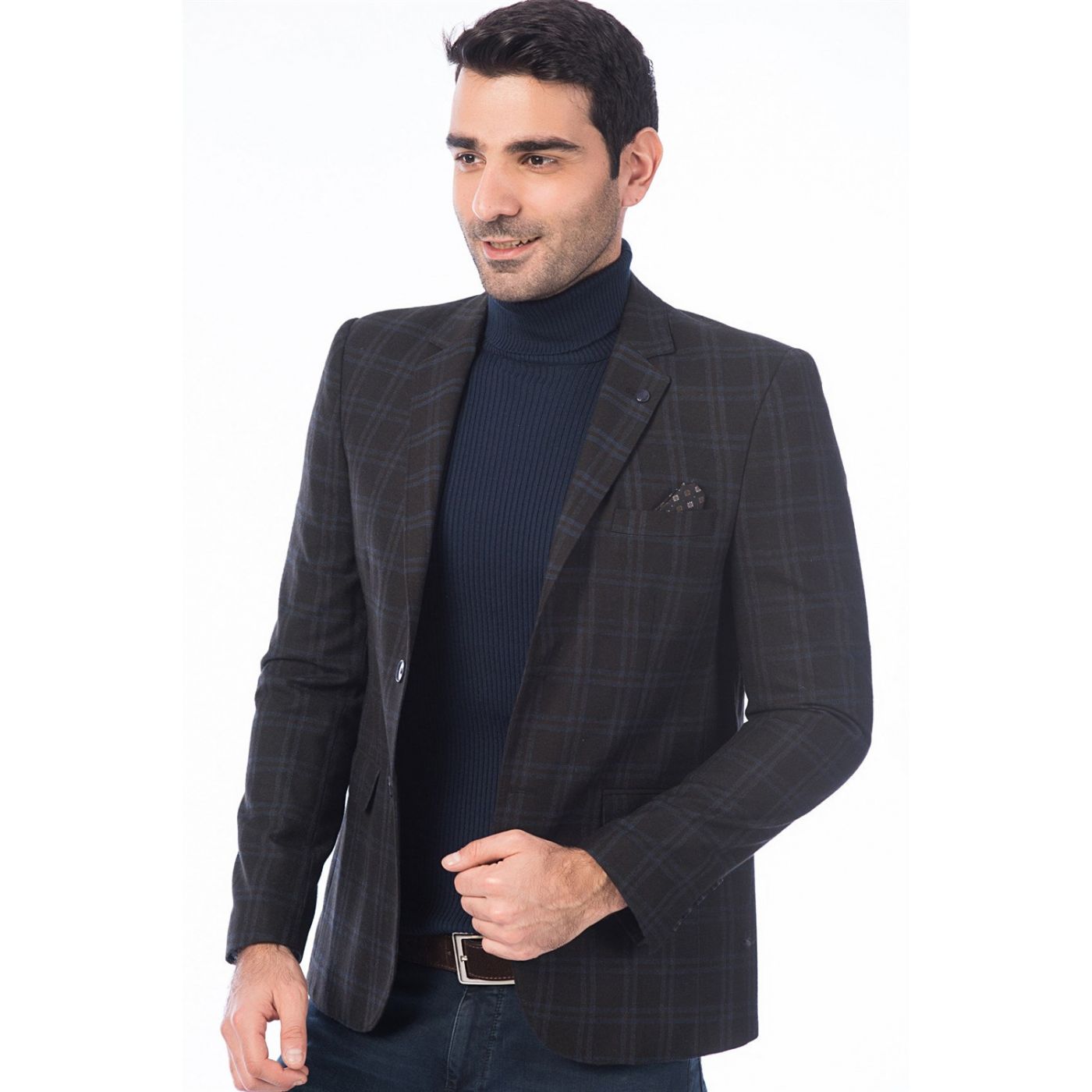 ŞIK CEKETLER C9024 DEWBERRY MEN's JACKET-LACİVERT