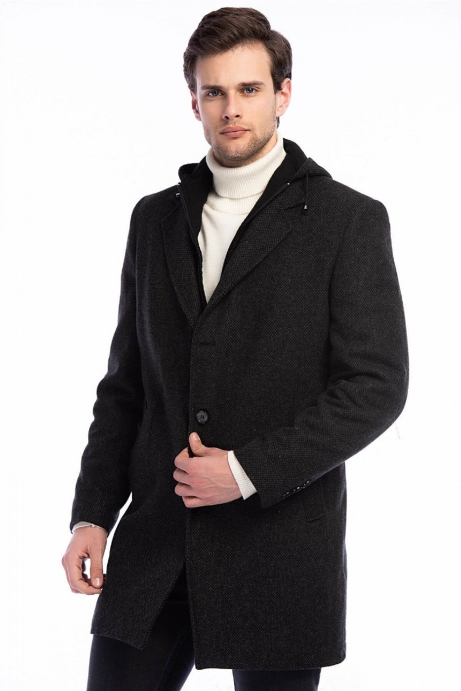 PLT8207 DEWBERRY BATTAL COAT-PATTERNED ANTHRACITE