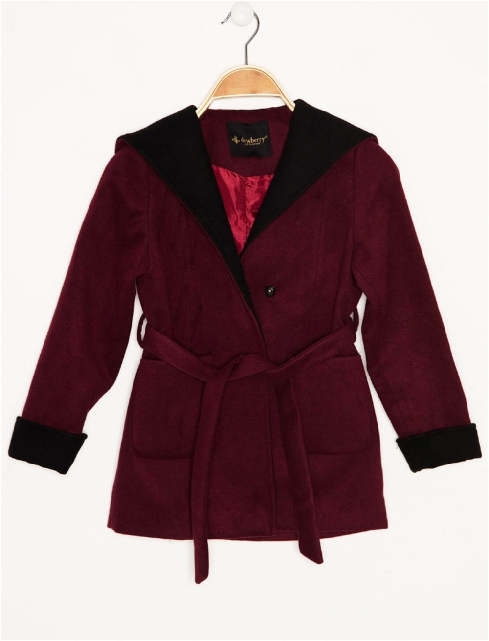 Z8002 DEWBERRY GIRL CHILDREN's COAT-BURGUNDY
