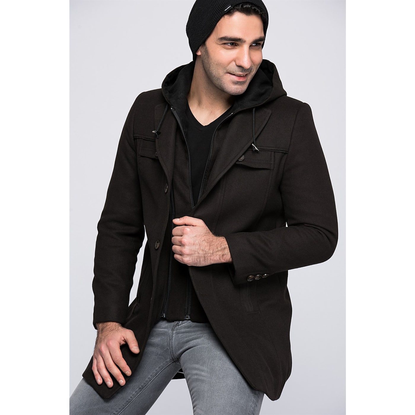 PLT8338 DEWBERRY MEN's COAT-COFFEE