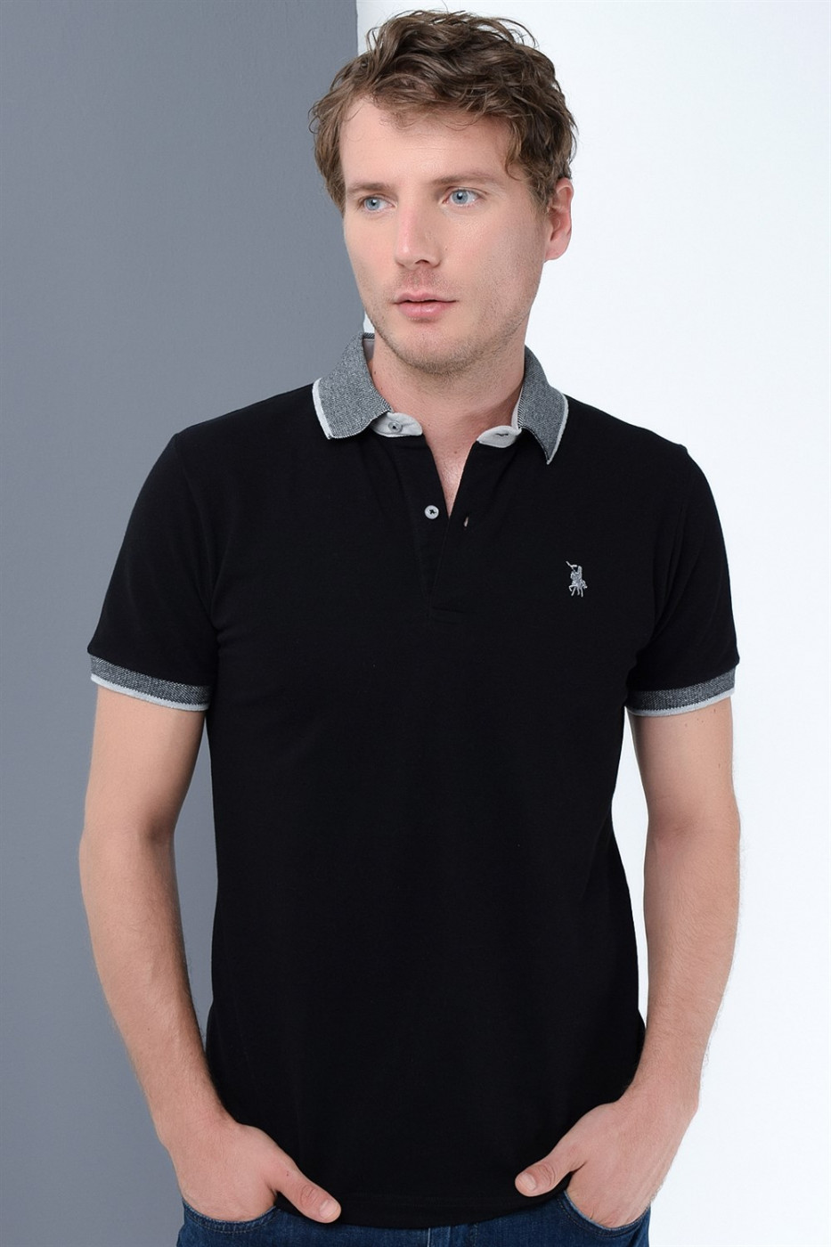 T8566 DEWBERRY MEN's T-SHIRT-BLACK