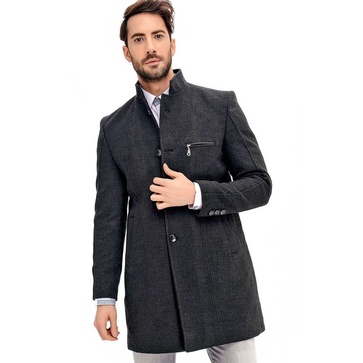 PLT8362 DEWBERRY MEN's COAT-ANTHRACITE