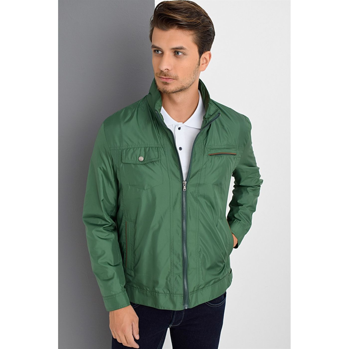 M8642 DEWBERRY MEN THIN COAT-GREEN