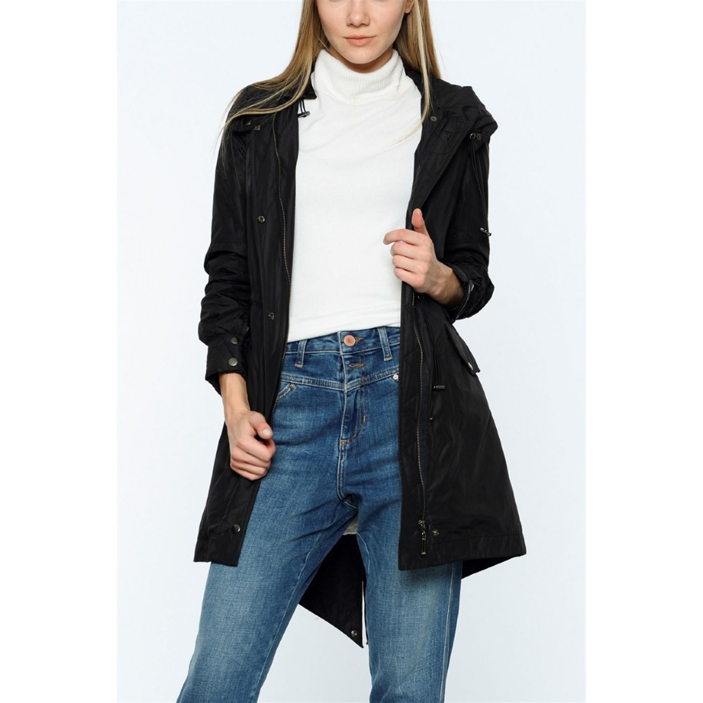 Z6357 DEWBERRY WOMEN'S PARKA-BLACK