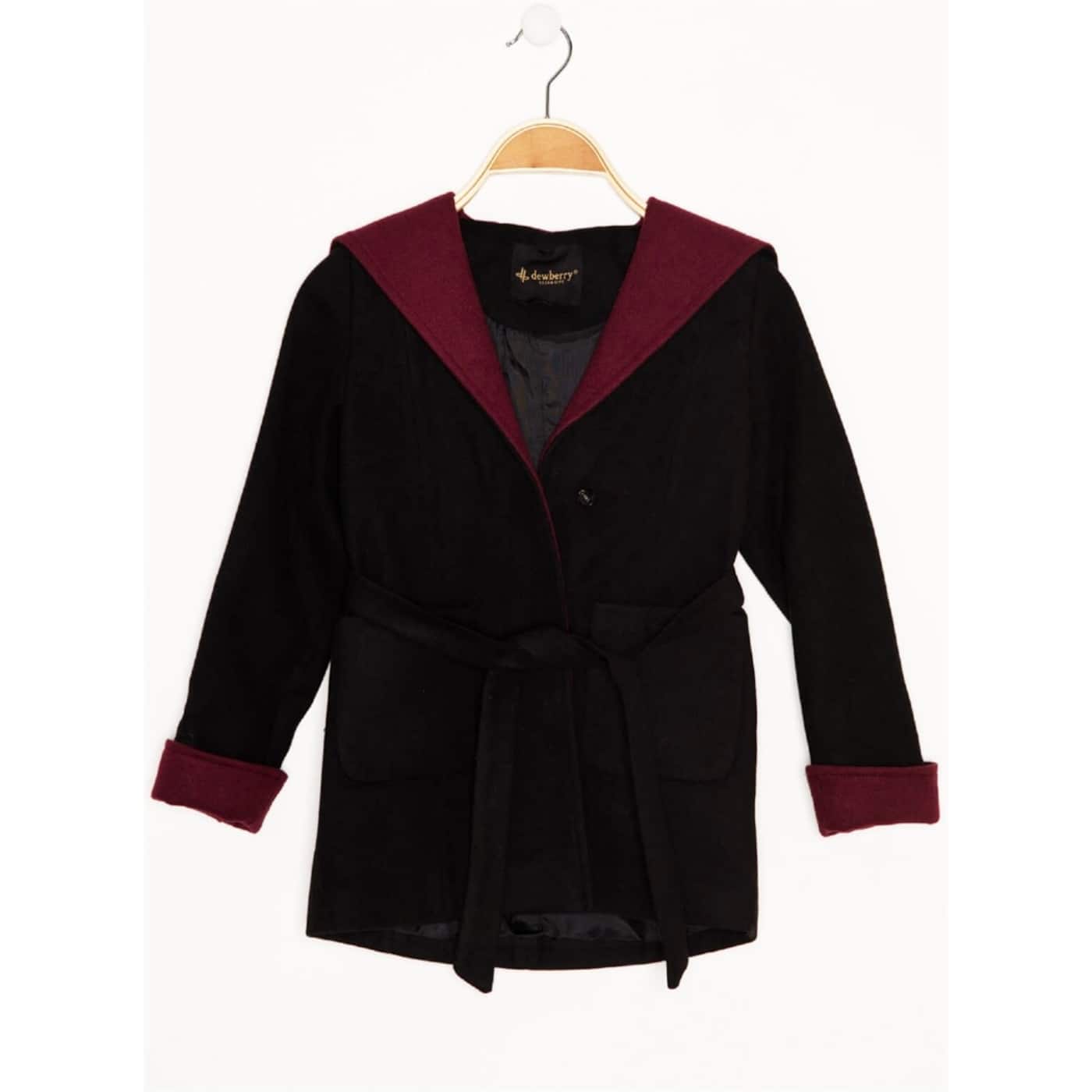 Z8002 DEWBERRY GIRL CHILDREN'S COAT-BLACK