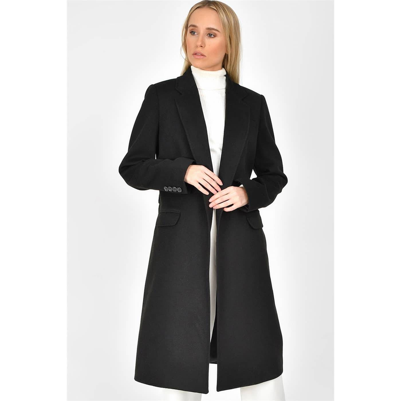 Z6628 DEWBERRY WOMEN's COAT-BLACK