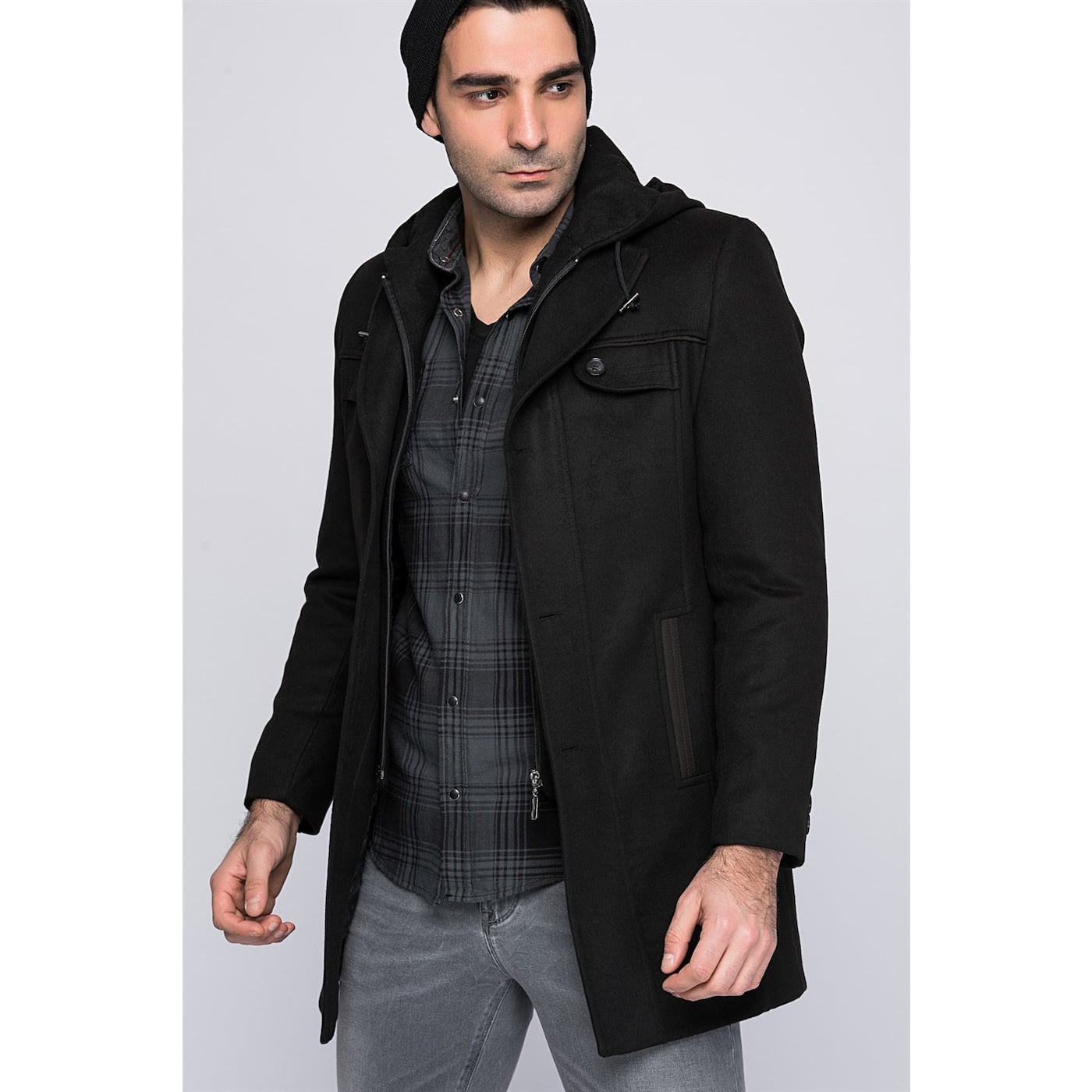 PLT8338 DEWBERRY MEN's COAT-BLACK
