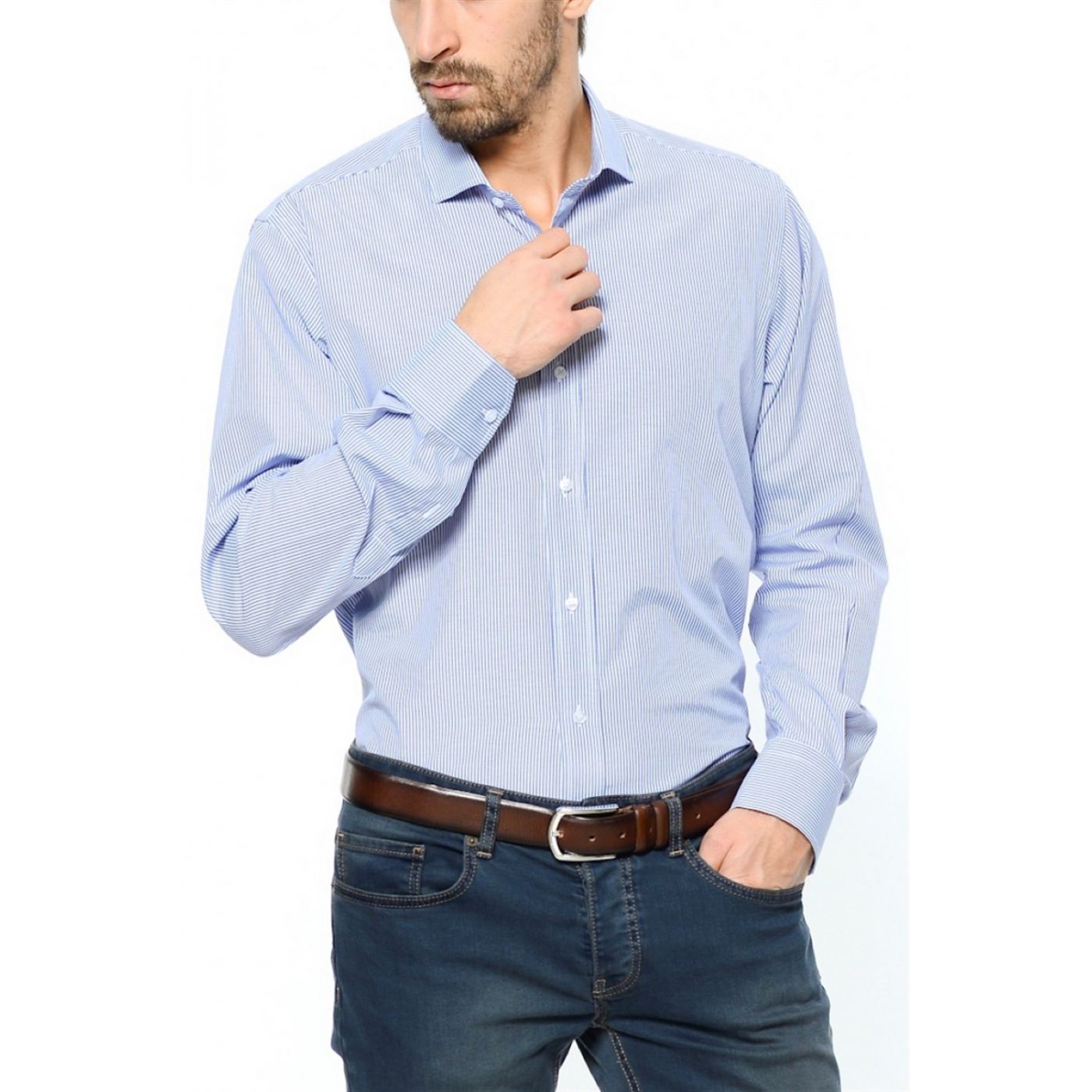 G601 DEWBERRY MEN's SHIRT-BLUE