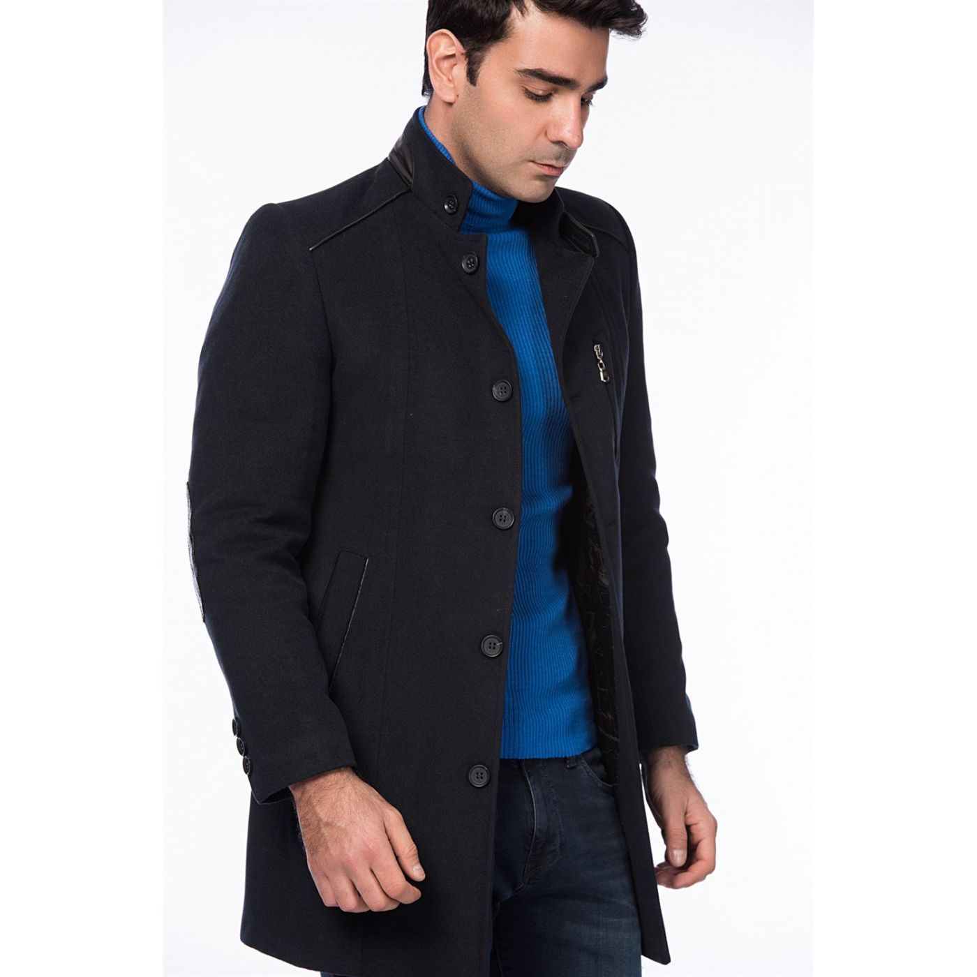 SICAK KIŞ MODASI PLT8215 DEWBERRY COAT-LACİVERT