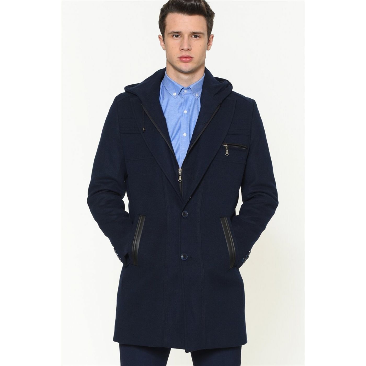 PLT8354 DEWBERRY SLIM-FIT COAT-LACİVERT