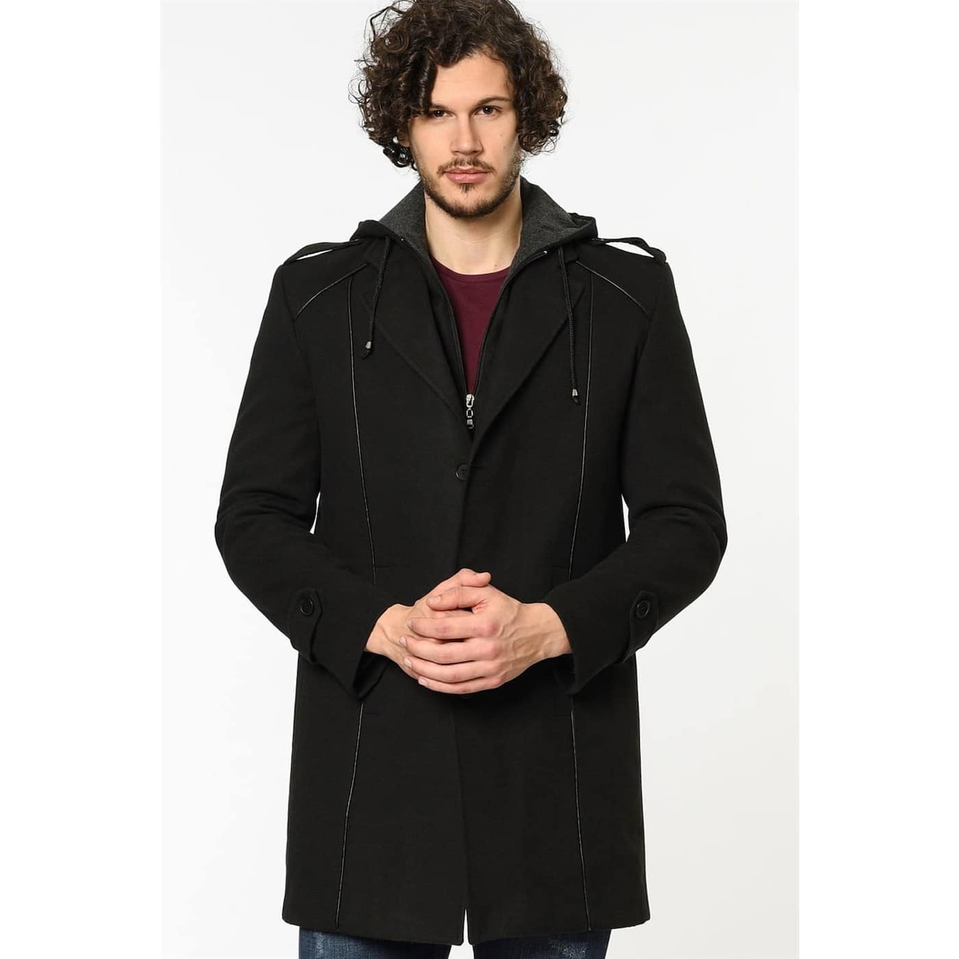 PLT8334 DEWBERRY MEN's COAT-BLACK