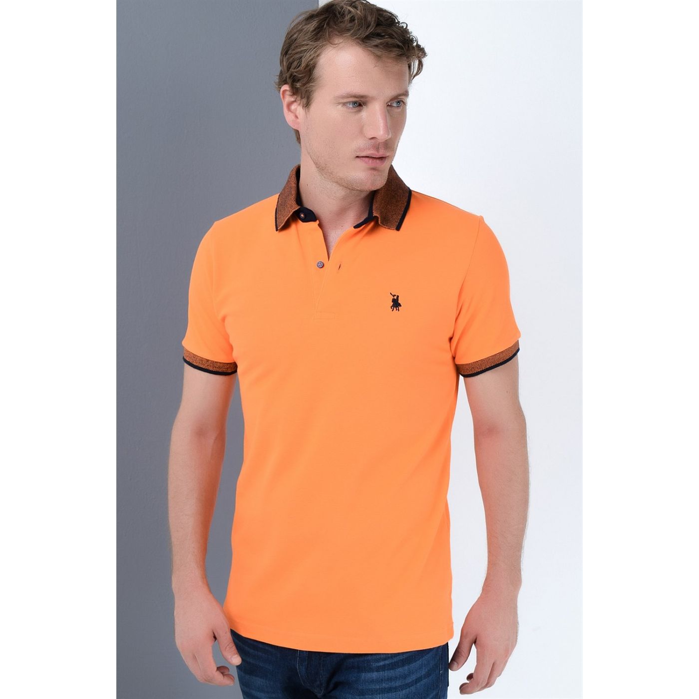 T8566 DEWBERRY MEN's T-SHIRT-ORANJ