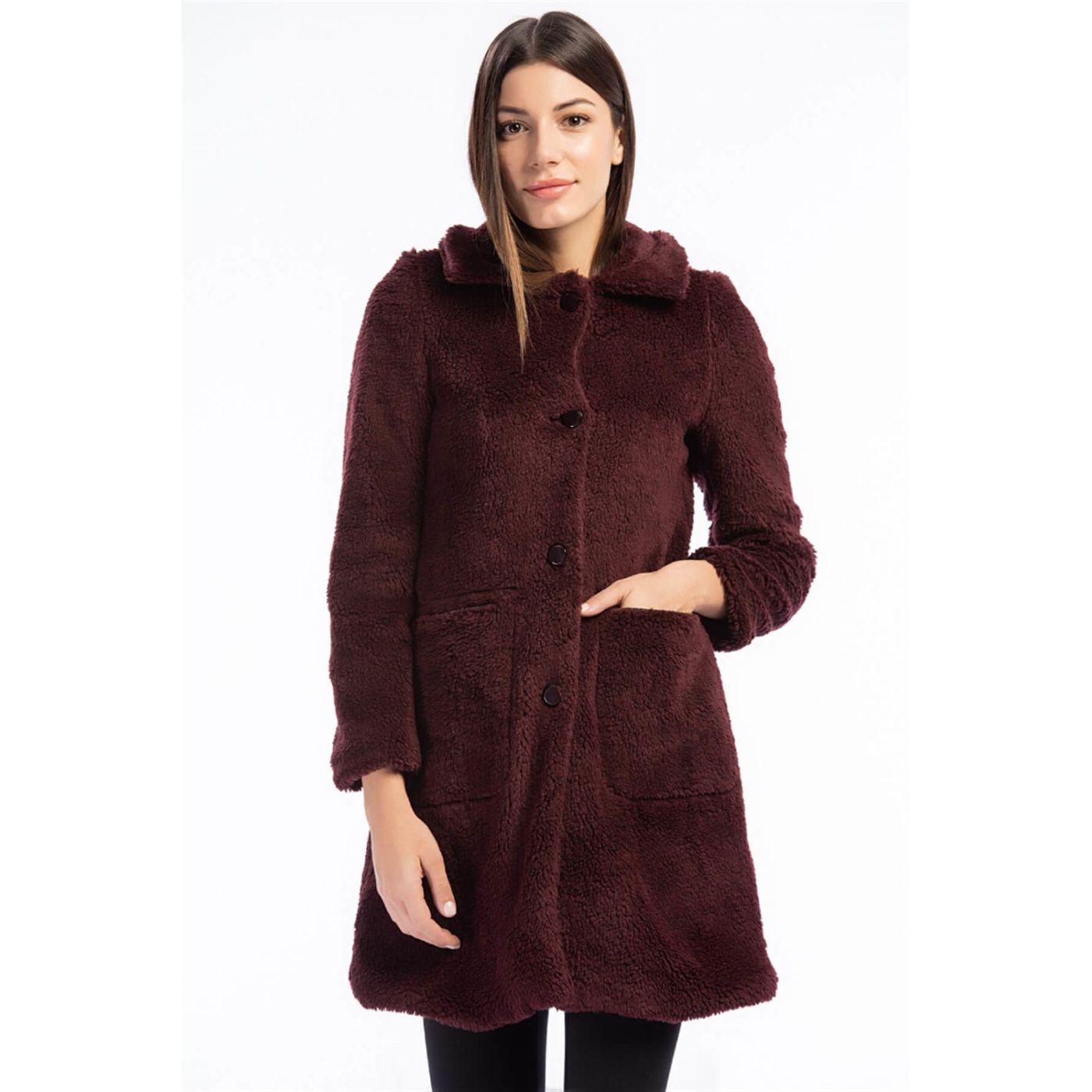 Z6604 DEWBERRY WOMEN LAMBKABAN-BURGUNDY