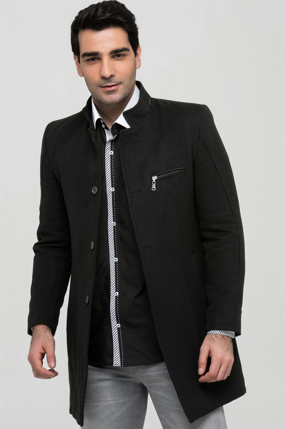 PLT8322 DEWBERRY MEN's COAT-BLACK