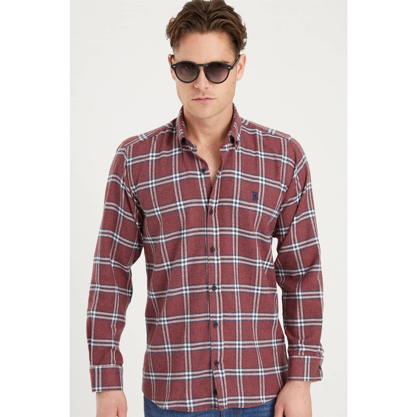 G699 DEWBERRY MEN'S SHIRT-BURGUNDY